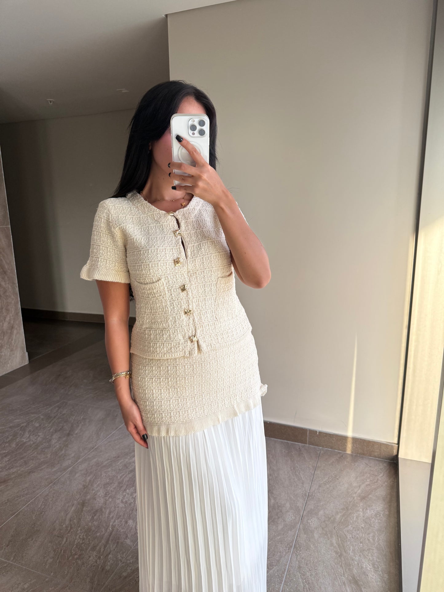Armina Ekru Üst & Etek Takımı