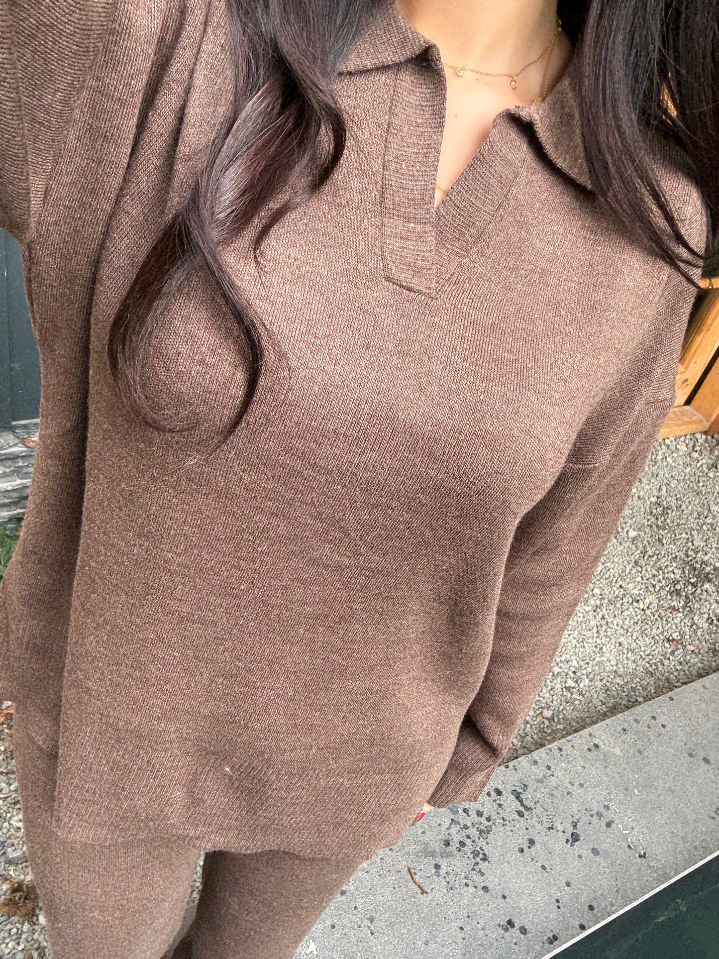 Brea Kahverengi Basic Triko Takım