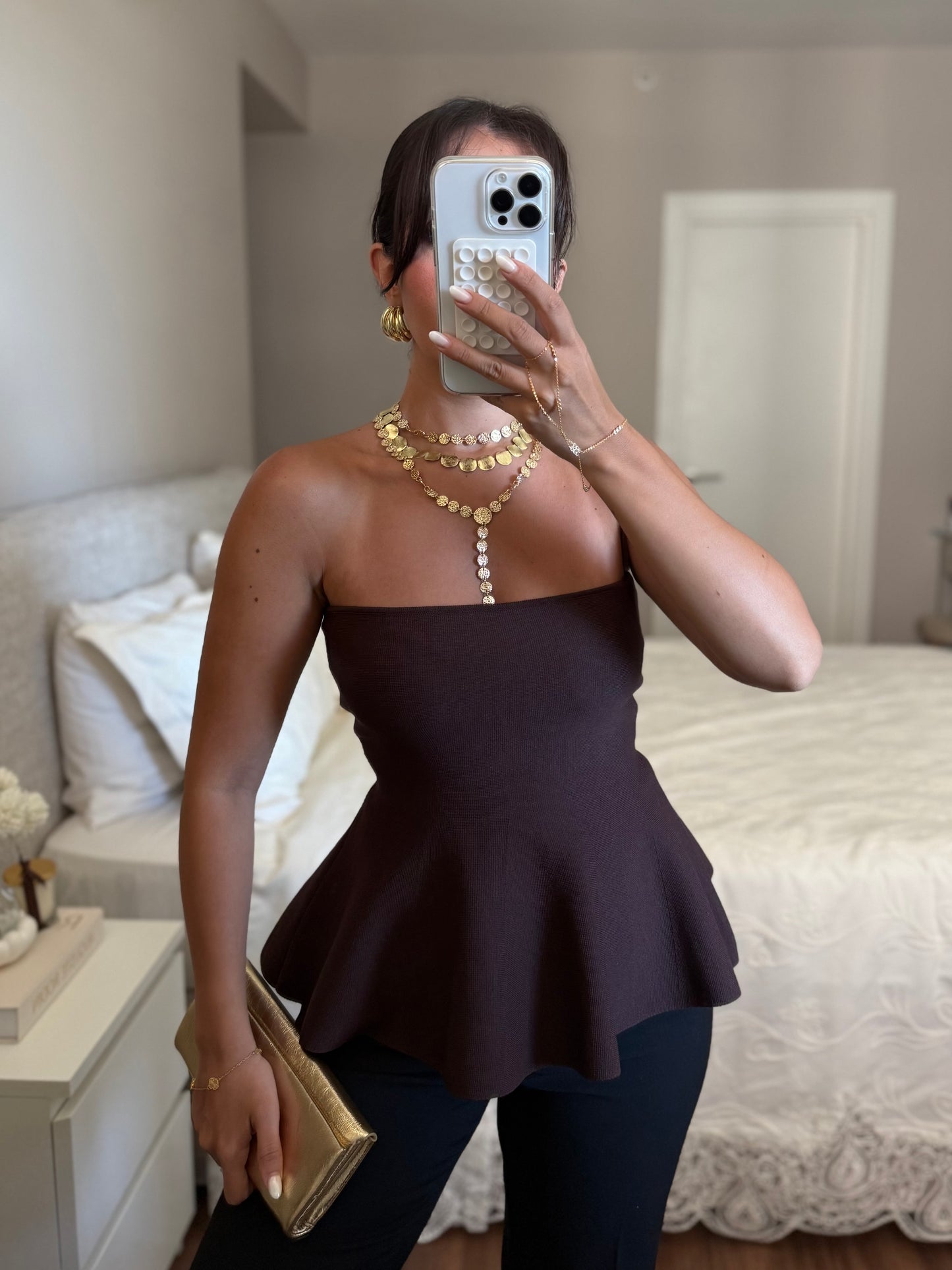 Beyza Triko Bluz – Kahverengi