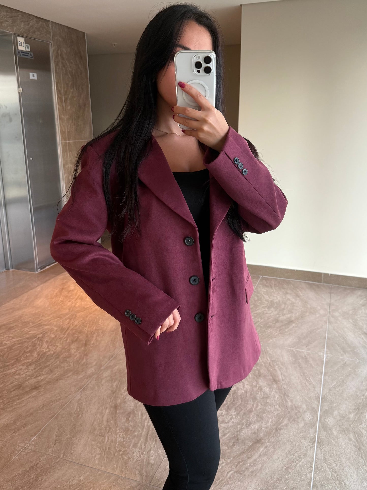 Premium Süet Ceket Bordo