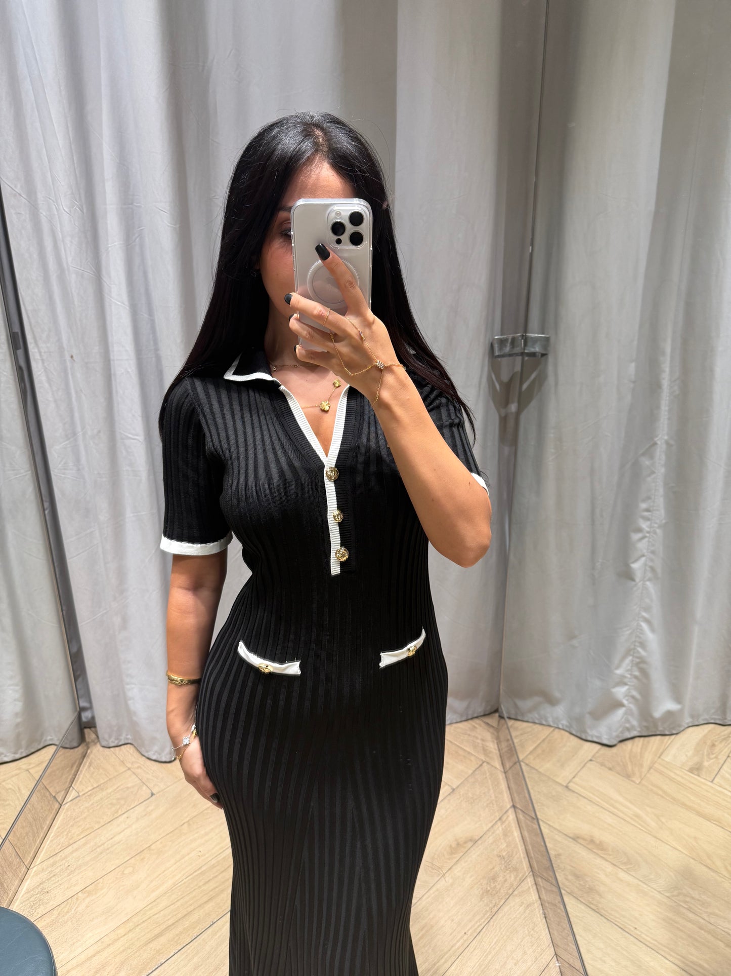 Angela Siyah Premium Elbise