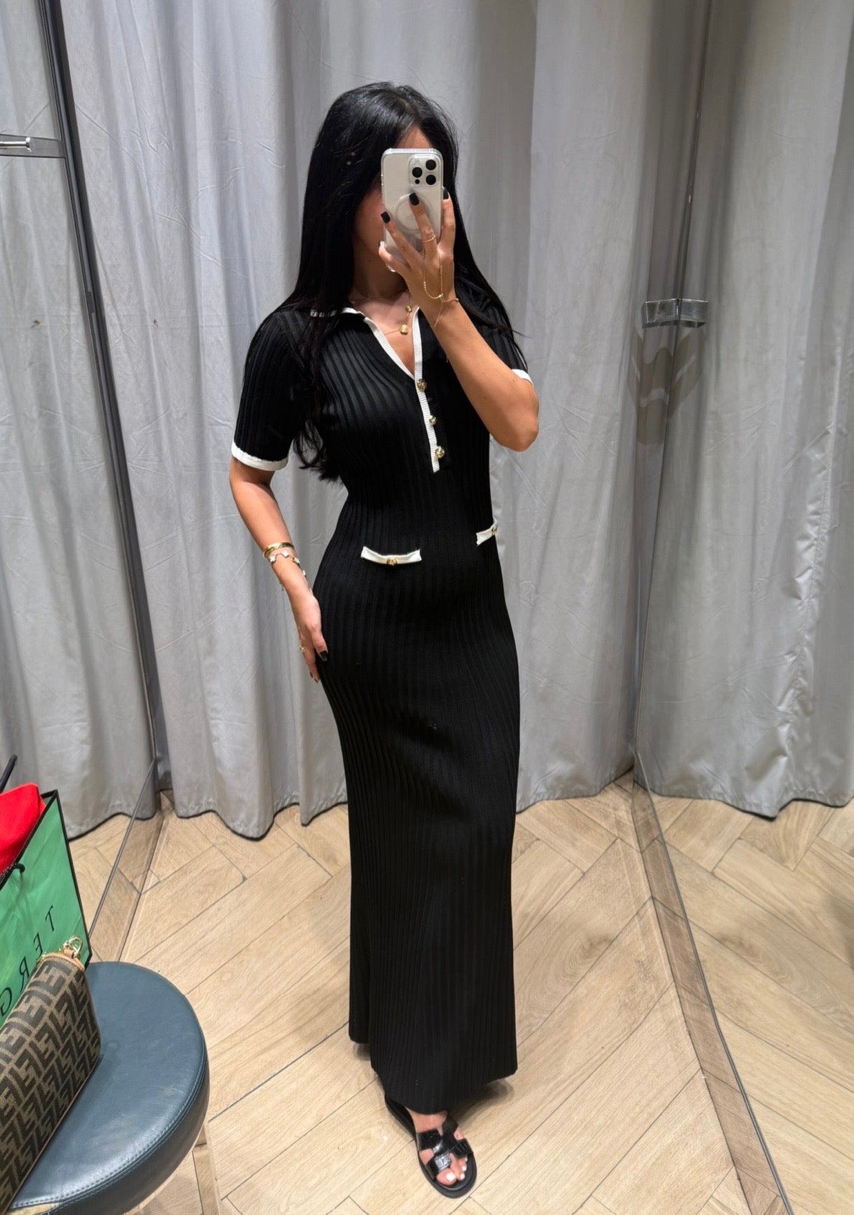 Angela Siyah Premium Elbise