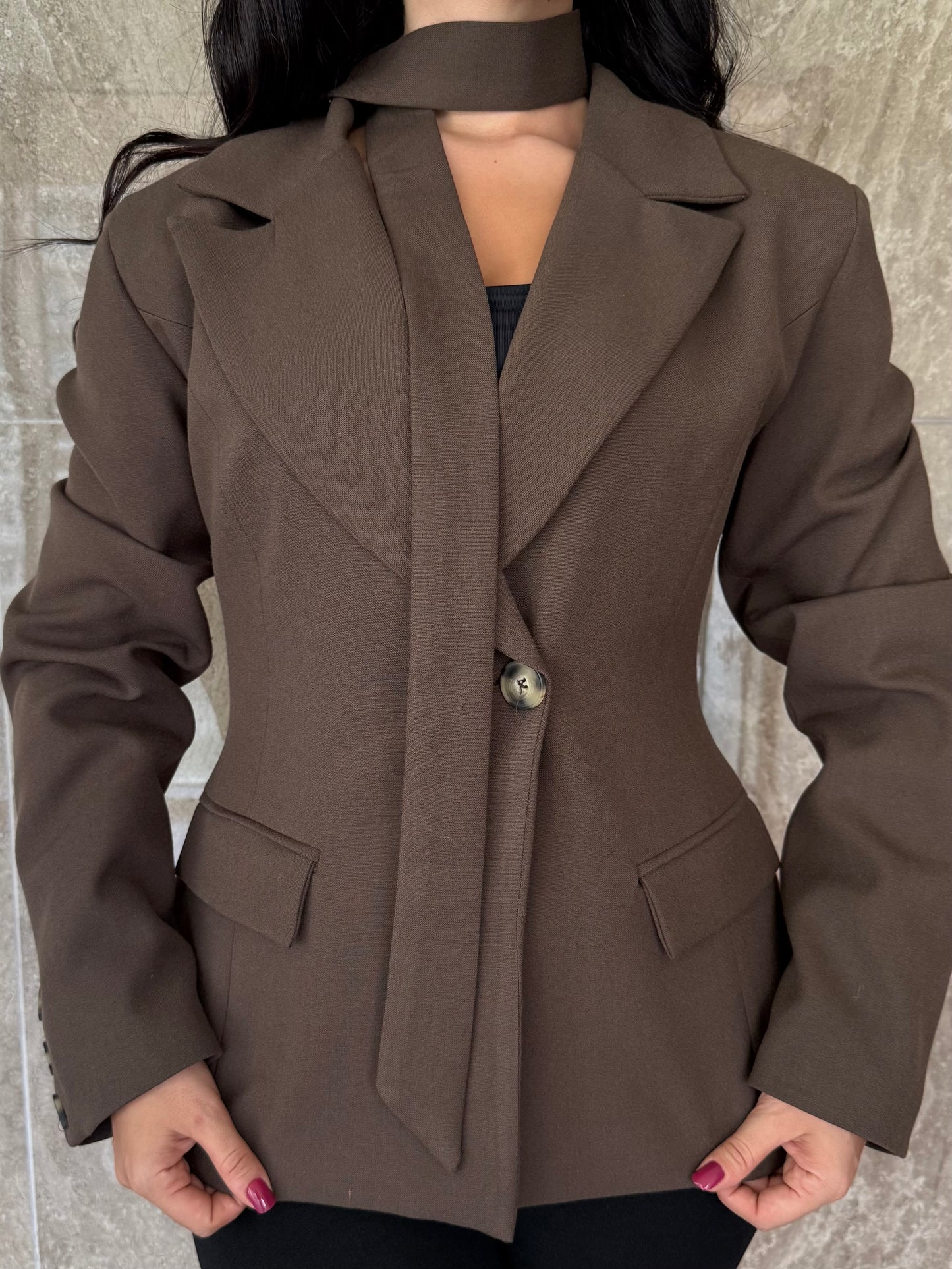 Ayla Kahverengi Premium Blazer