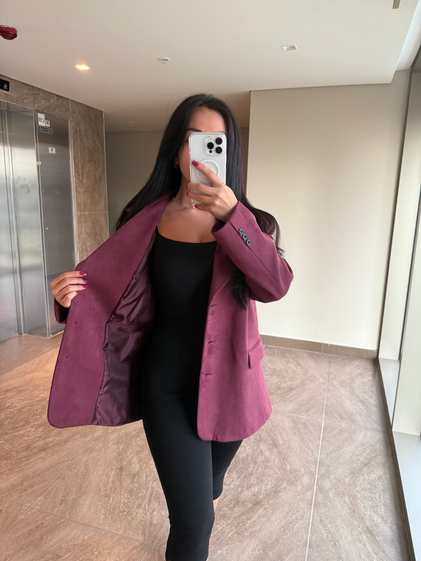 Premium Süet Ceket Bordo