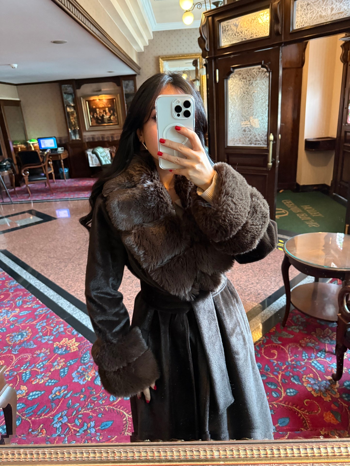 Chloe Brown Premium Kürklü Kaban