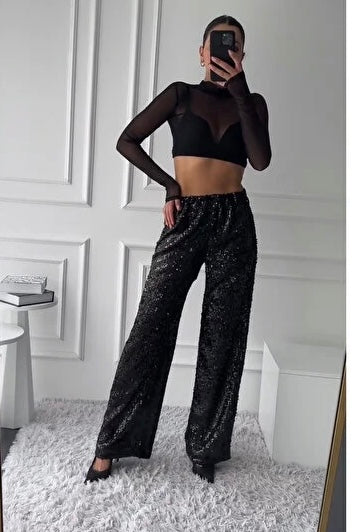 Bling Siyah Pantolon