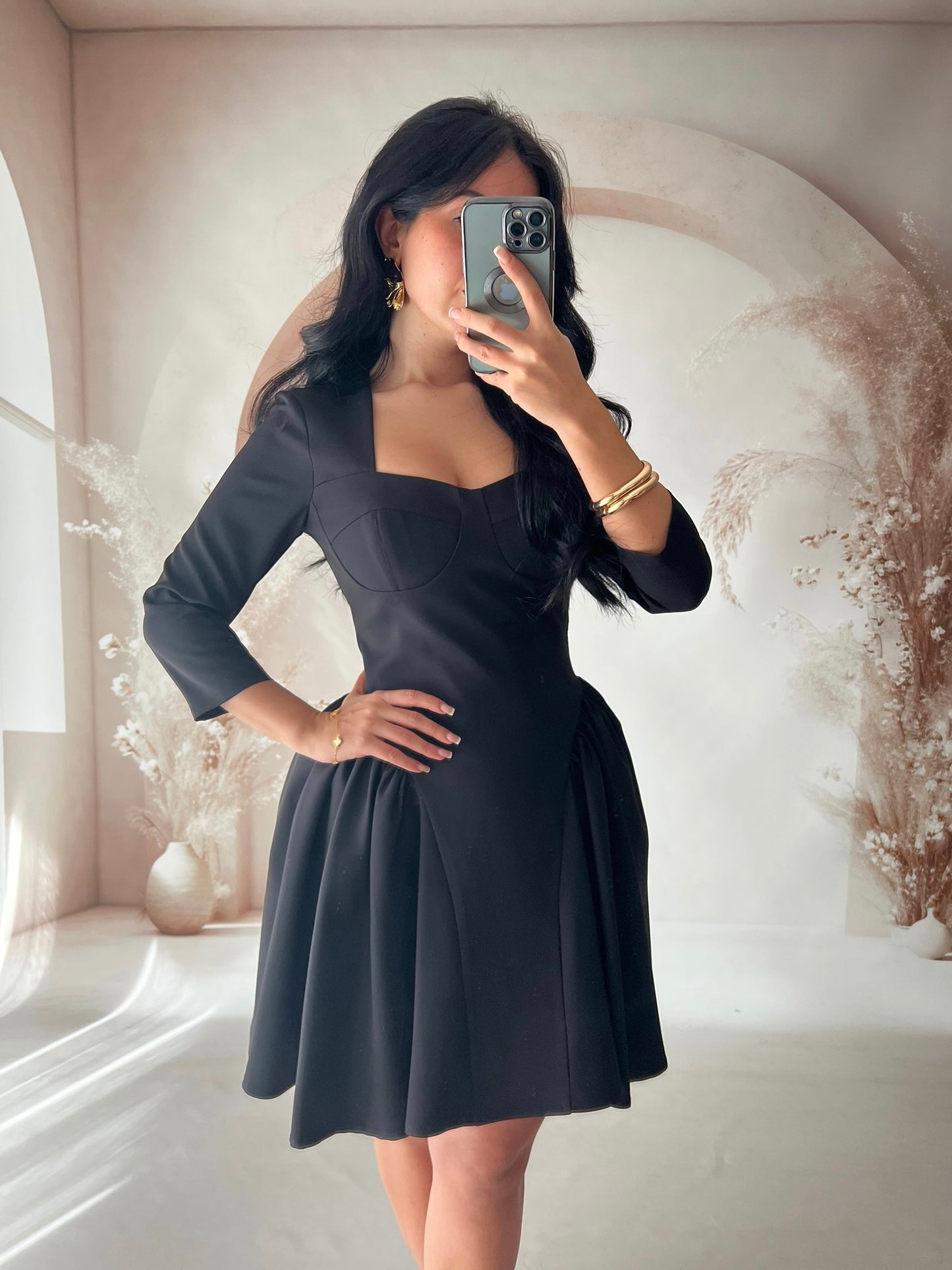 Sophia Siyah Elbise