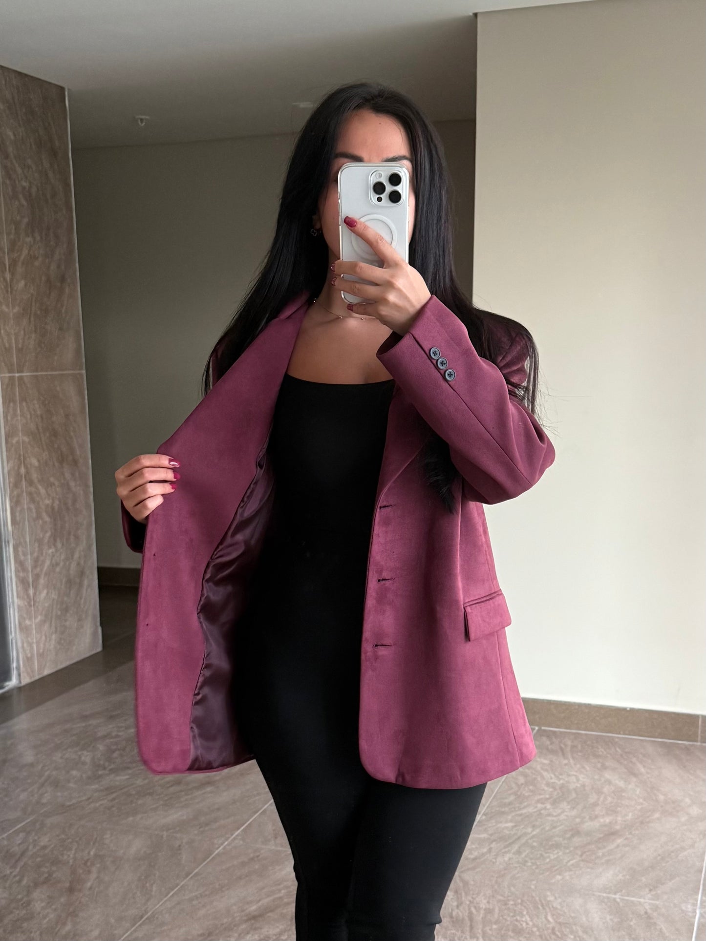 Premium Süet Ceket Bordo