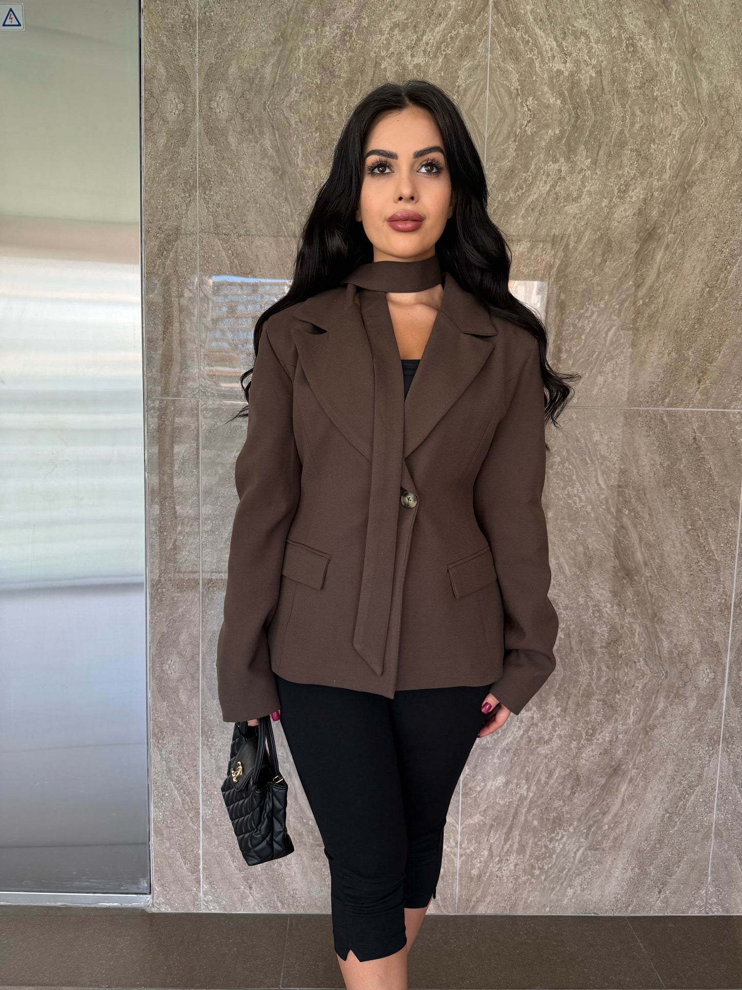 Ayla Kahverengi Premium Blazer