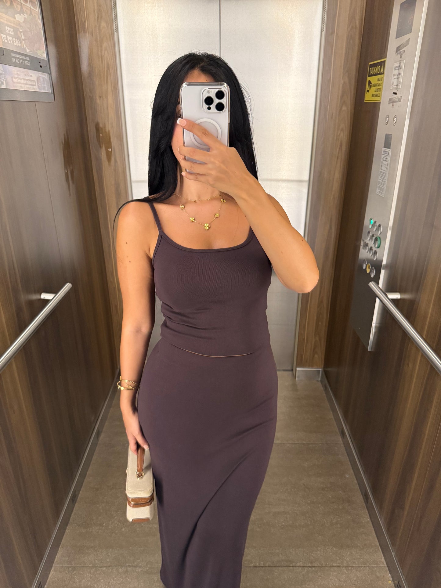 Zaya Kahverengi Etek Ve Üst Takım