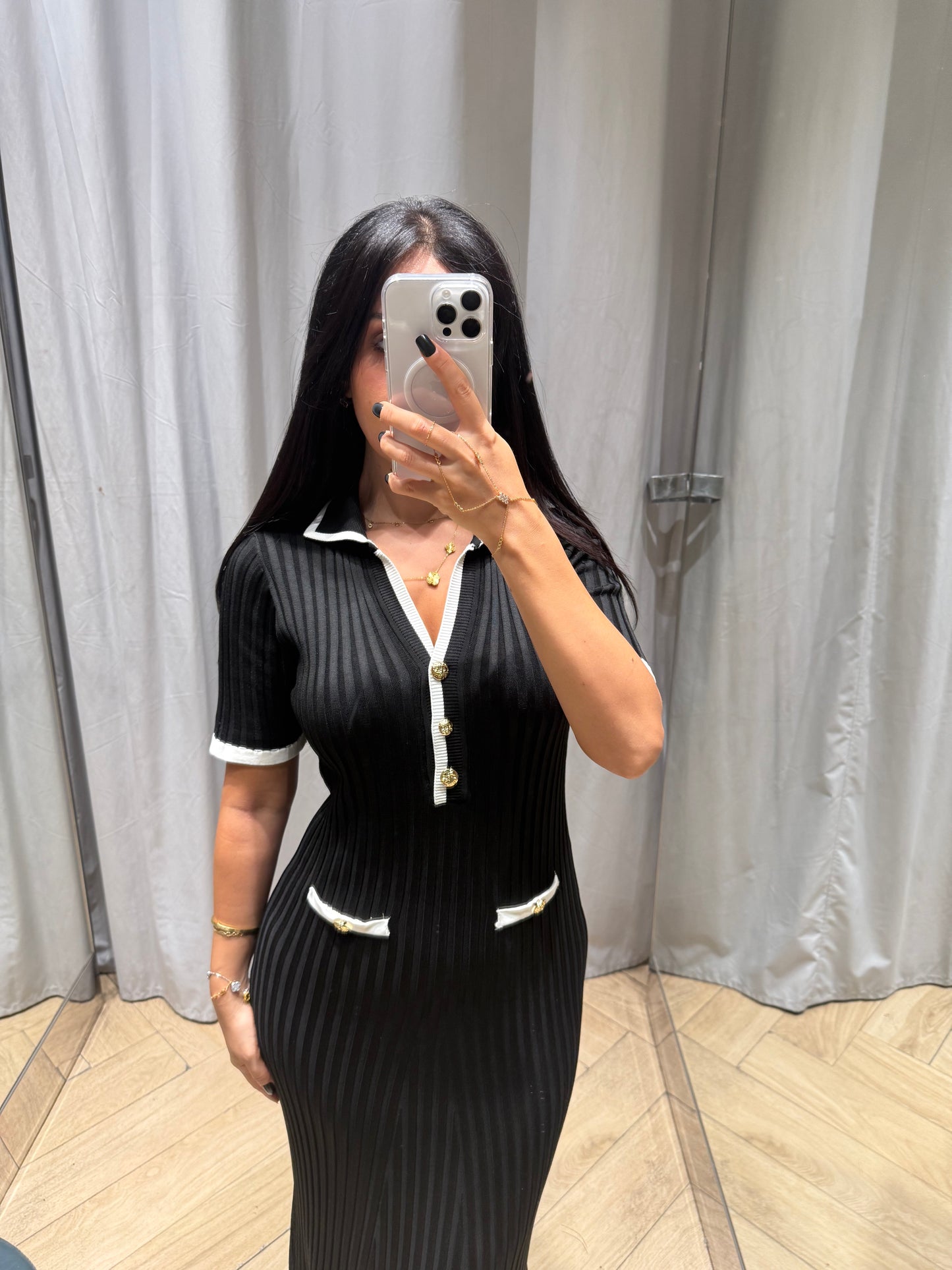 Angela Siyah Premium Elbise
