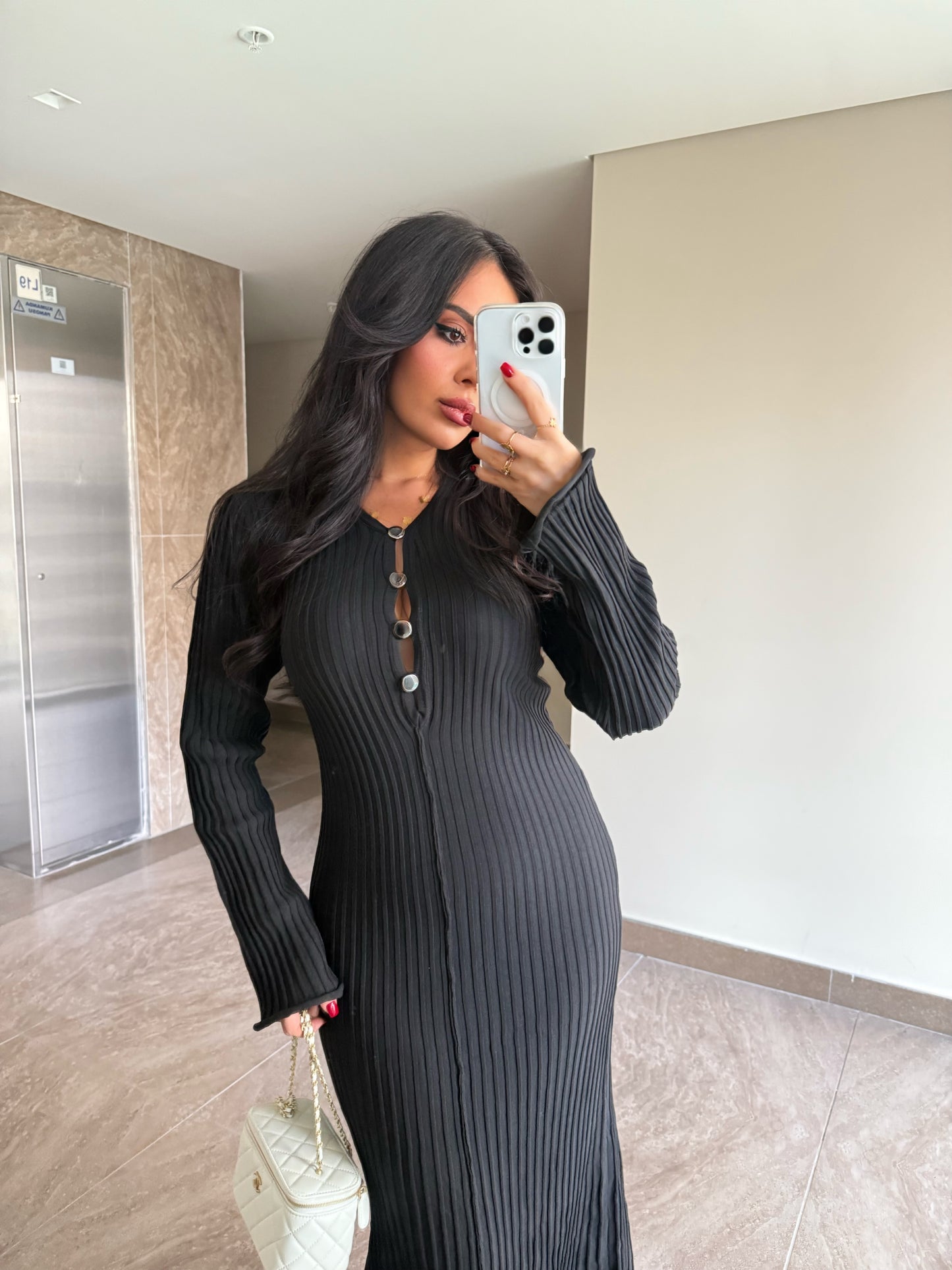 Amelia Siyah Premium Elbise