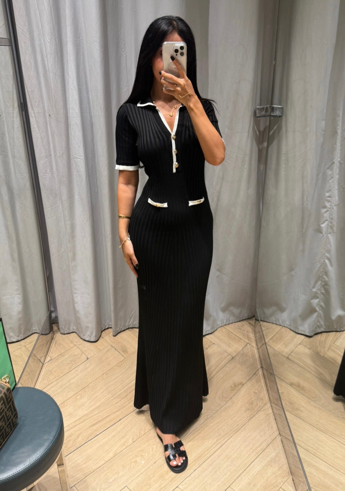 Angela Siyah Premium Elbise