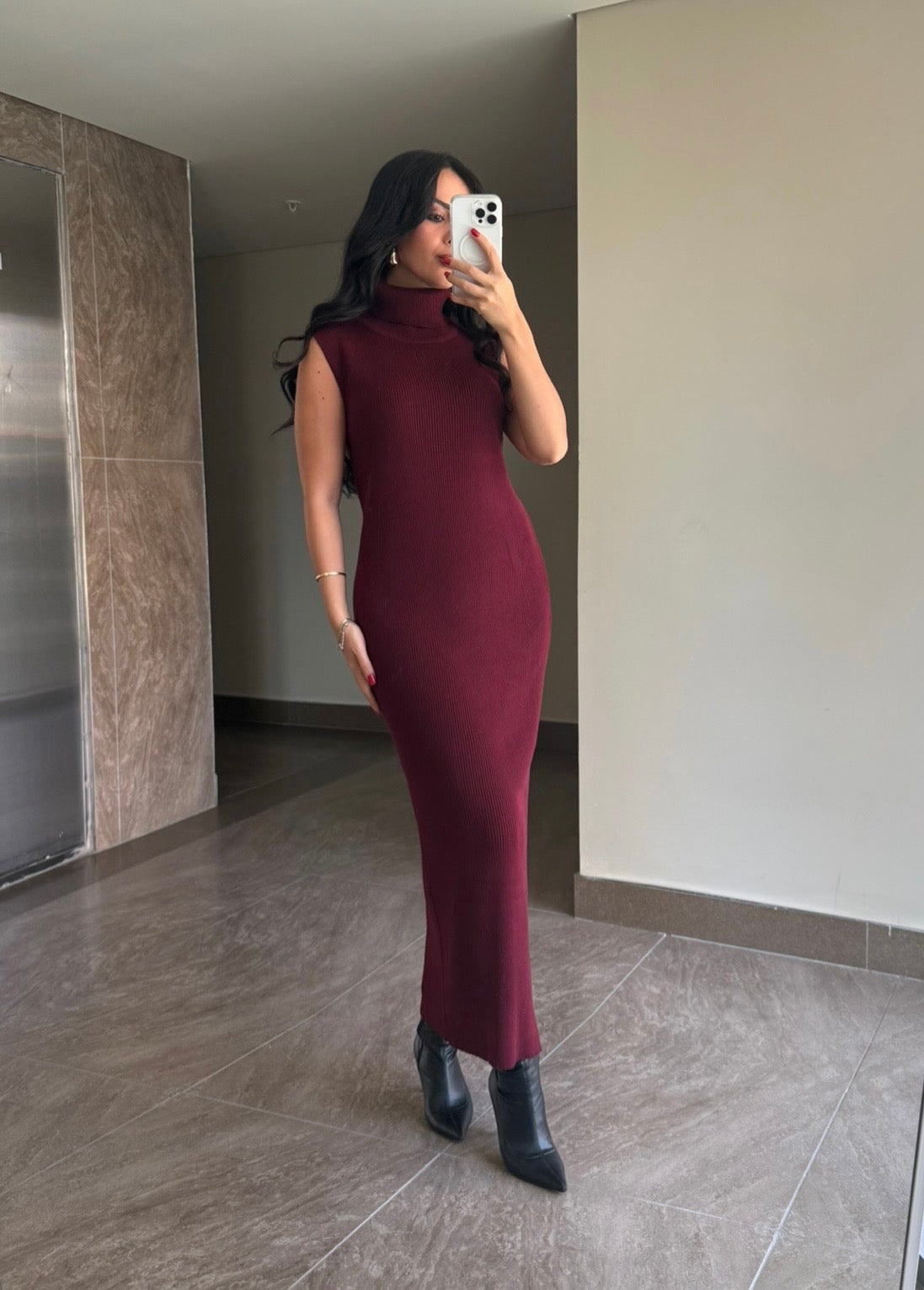 Suzanna Bordo elbise ve uzun kimono Takim