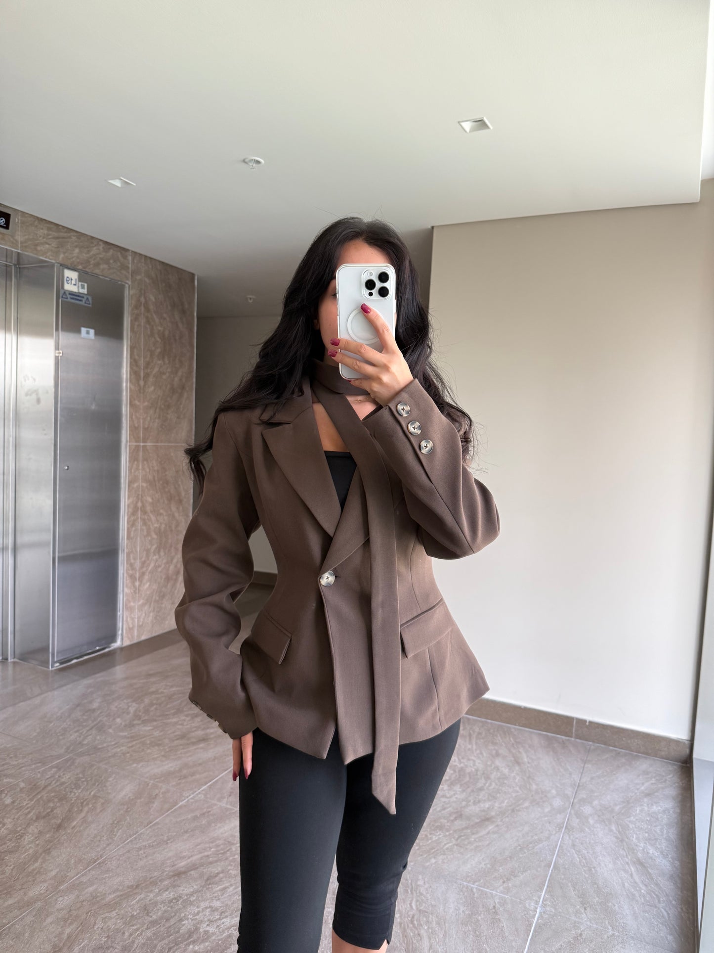Ayla Kahverengi Premium Blazer