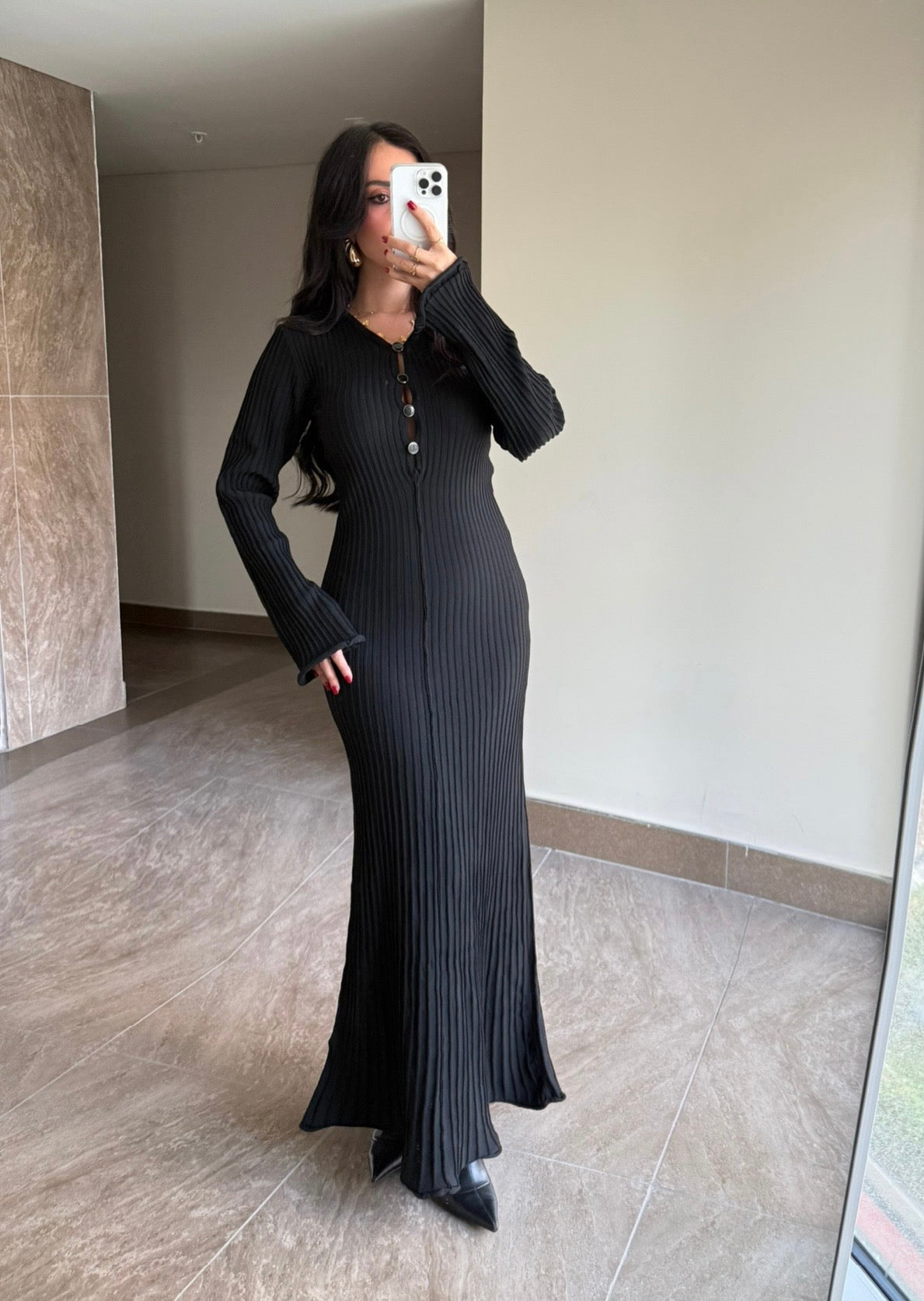 Amelia Siyah Premium Elbise