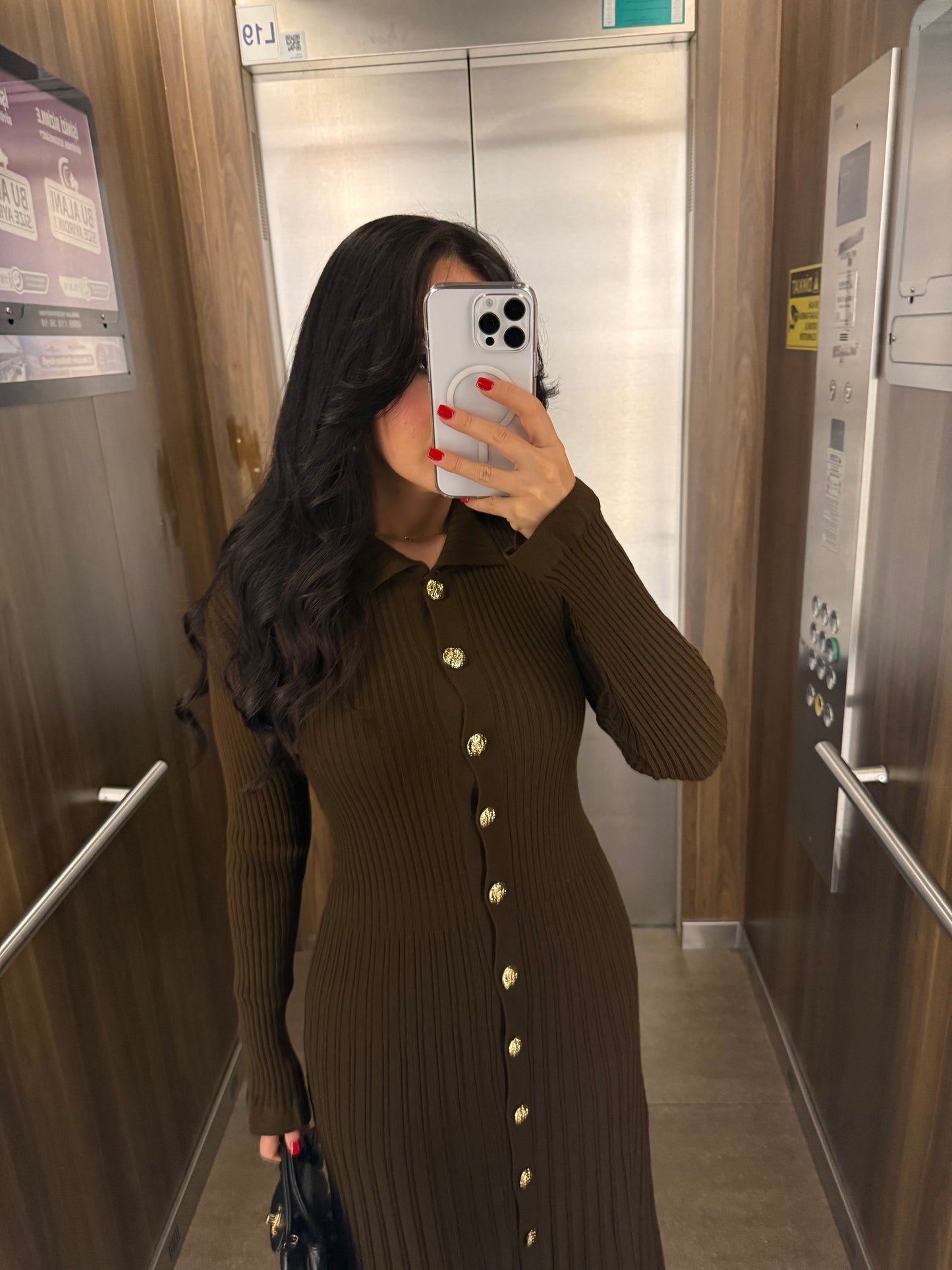 Bera Kahverengi Triko Elbise