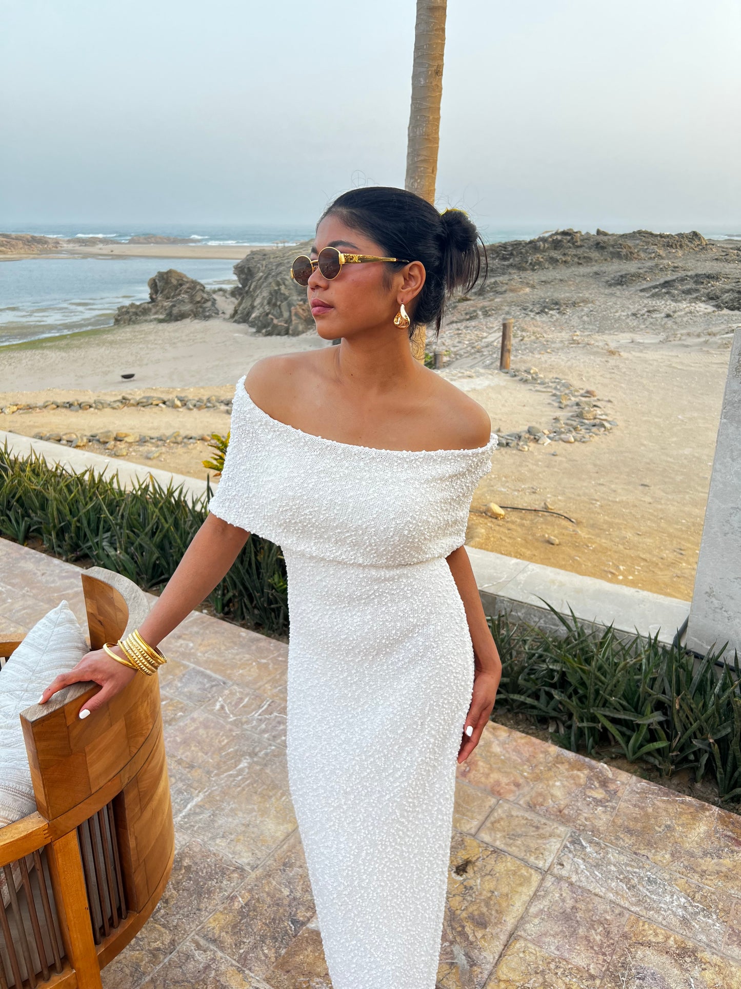Maldive Kırık Beyaz Elbise