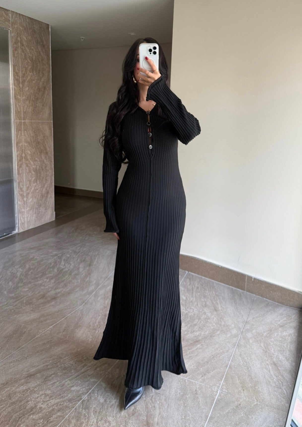 Amelia Siyah Premium Elbise