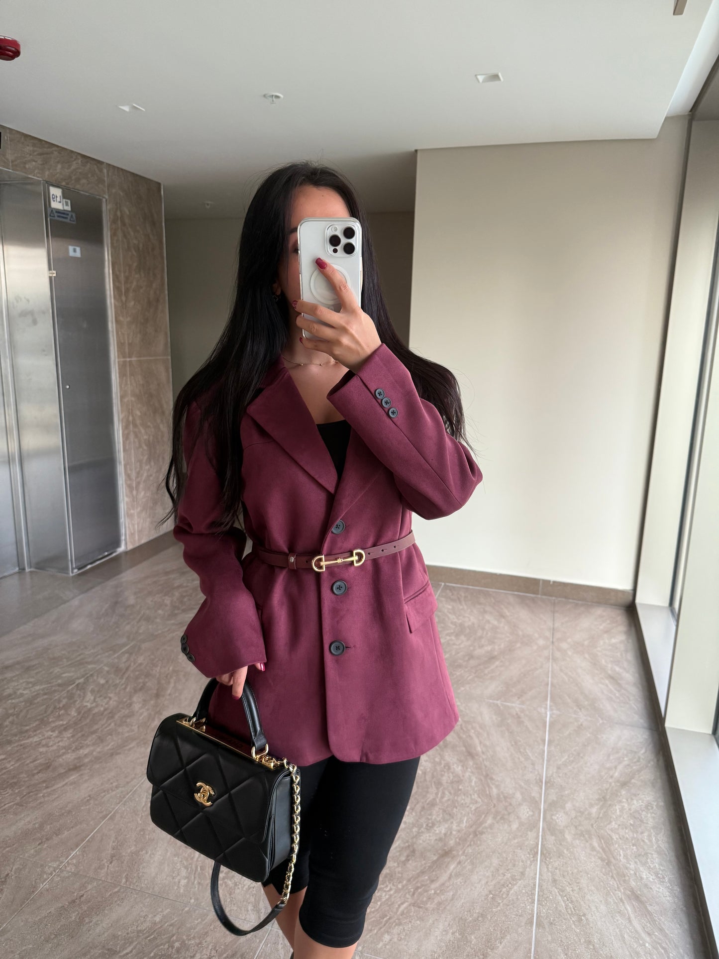 Premium Süet Ceket Bordo