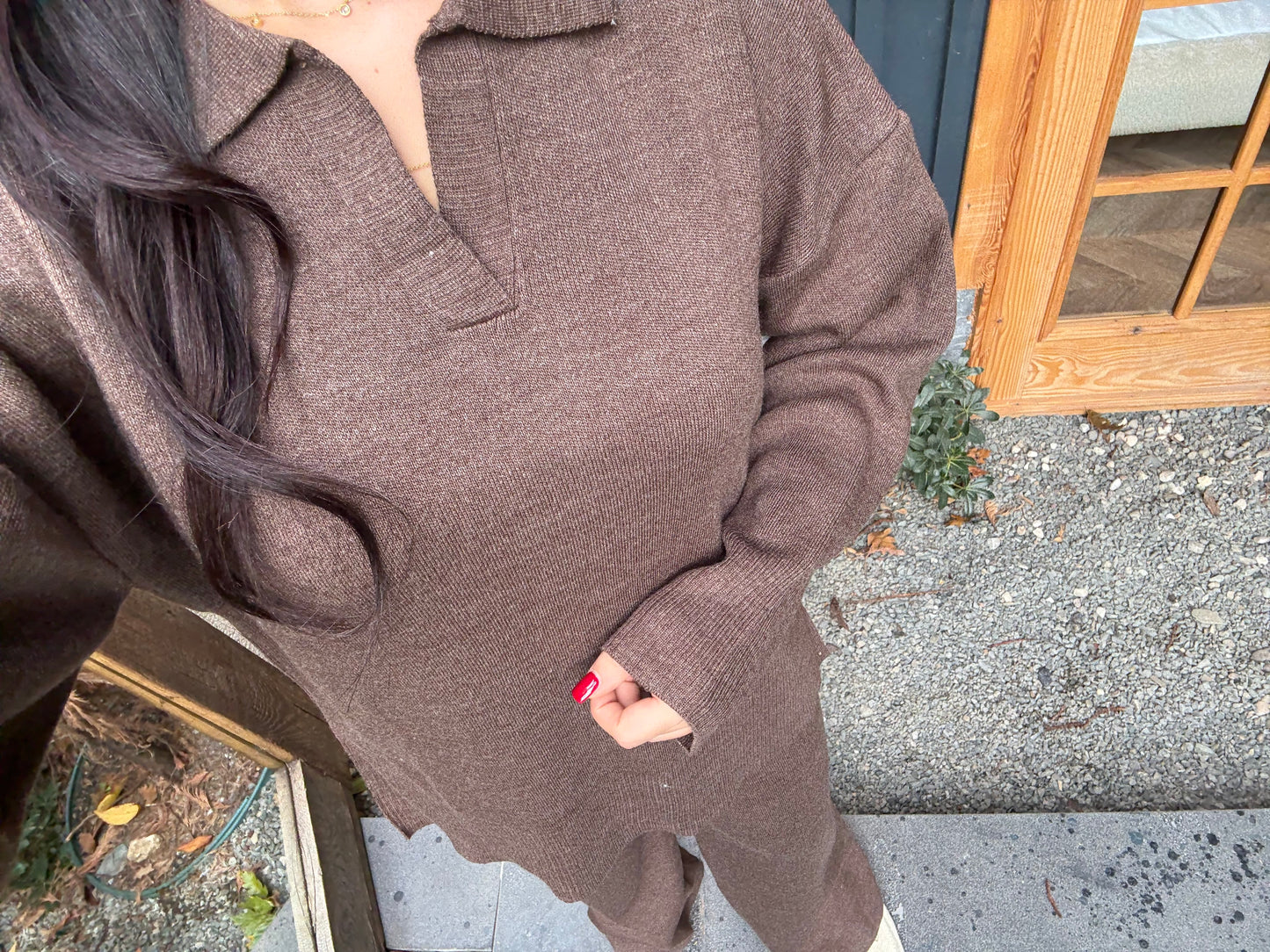 Brea Kahverengi Basic Triko Takım