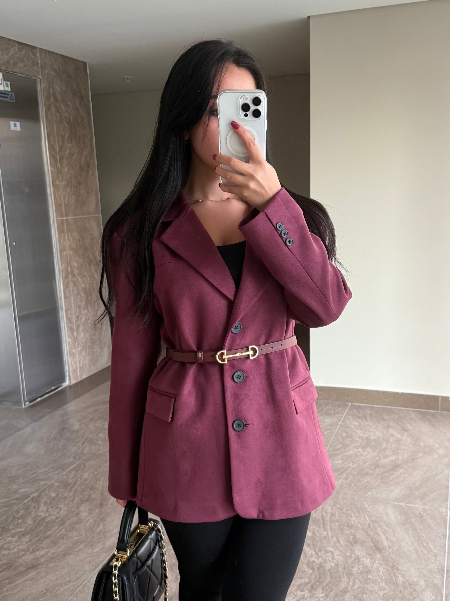 Premium Süet Ceket Bordo