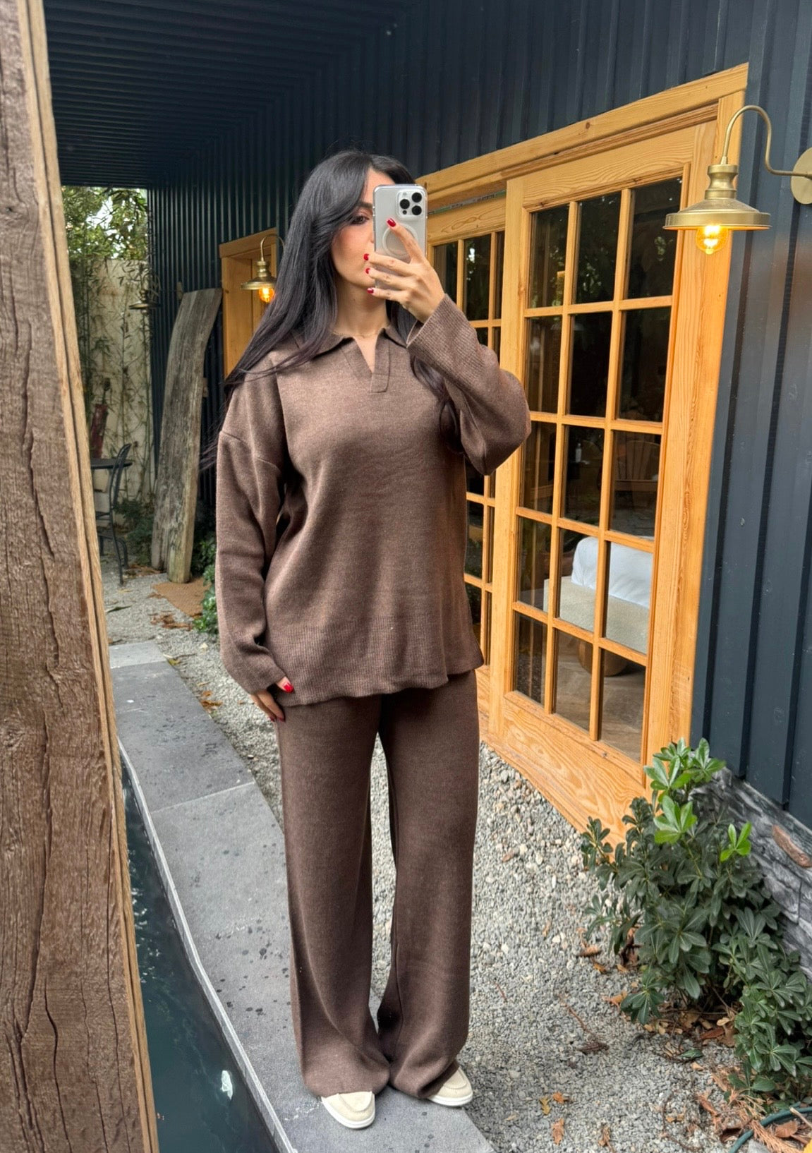 Brea Kahverengi Basic Triko Takım