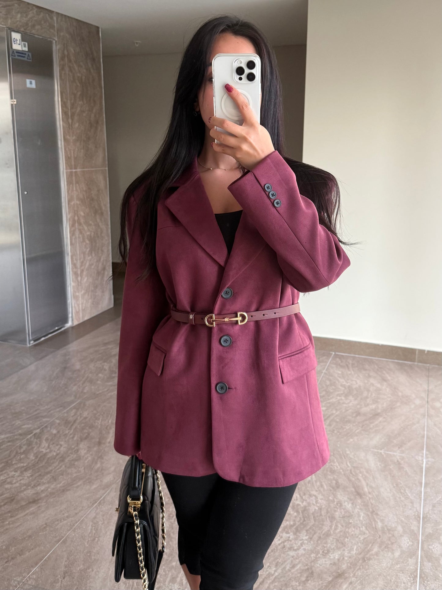 Premium Süet Ceket Bordo