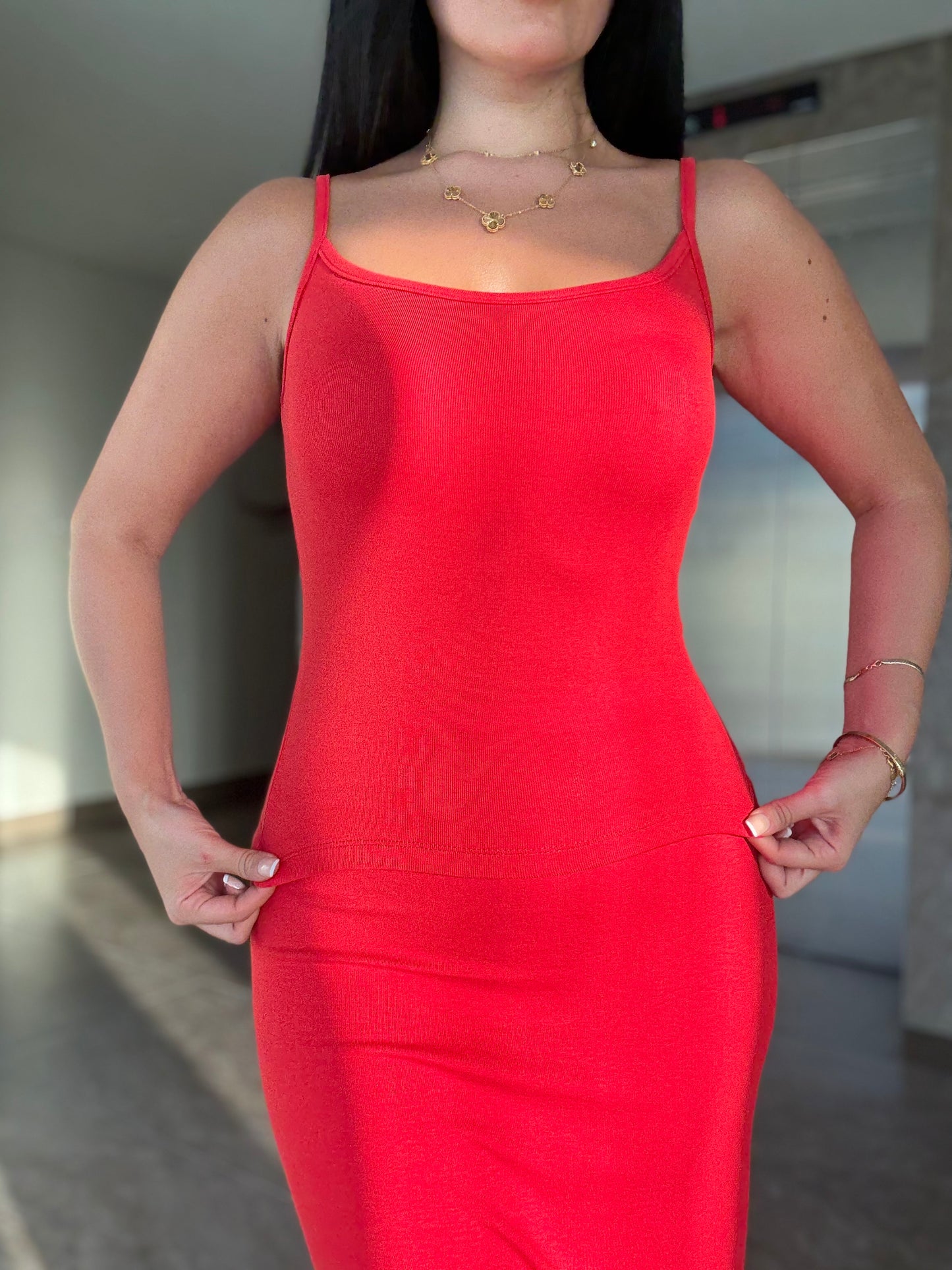 Zaya Kırmızı Etek Ve Üst Takım