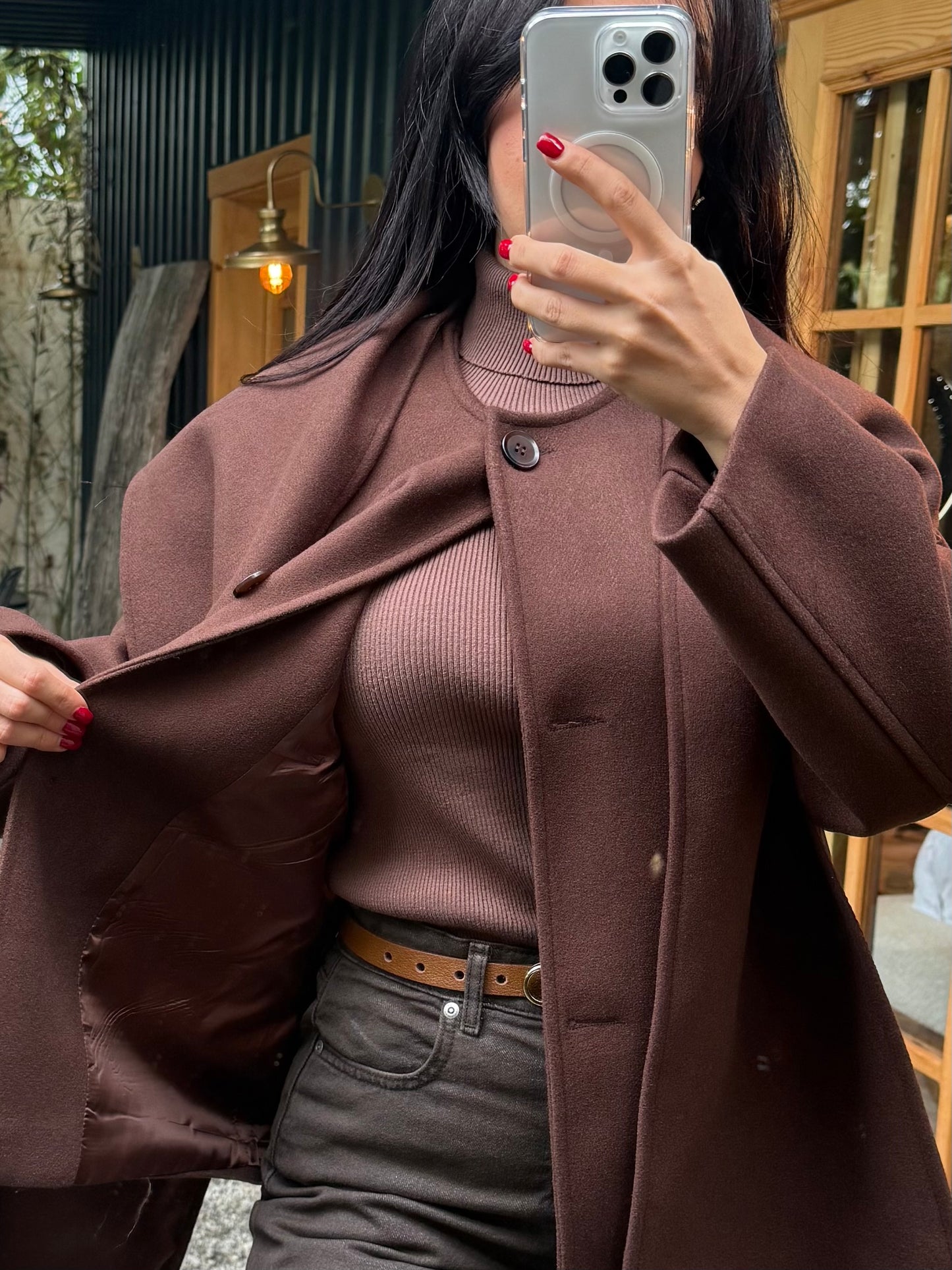 Bella Kahverengi Atkılı Kaban