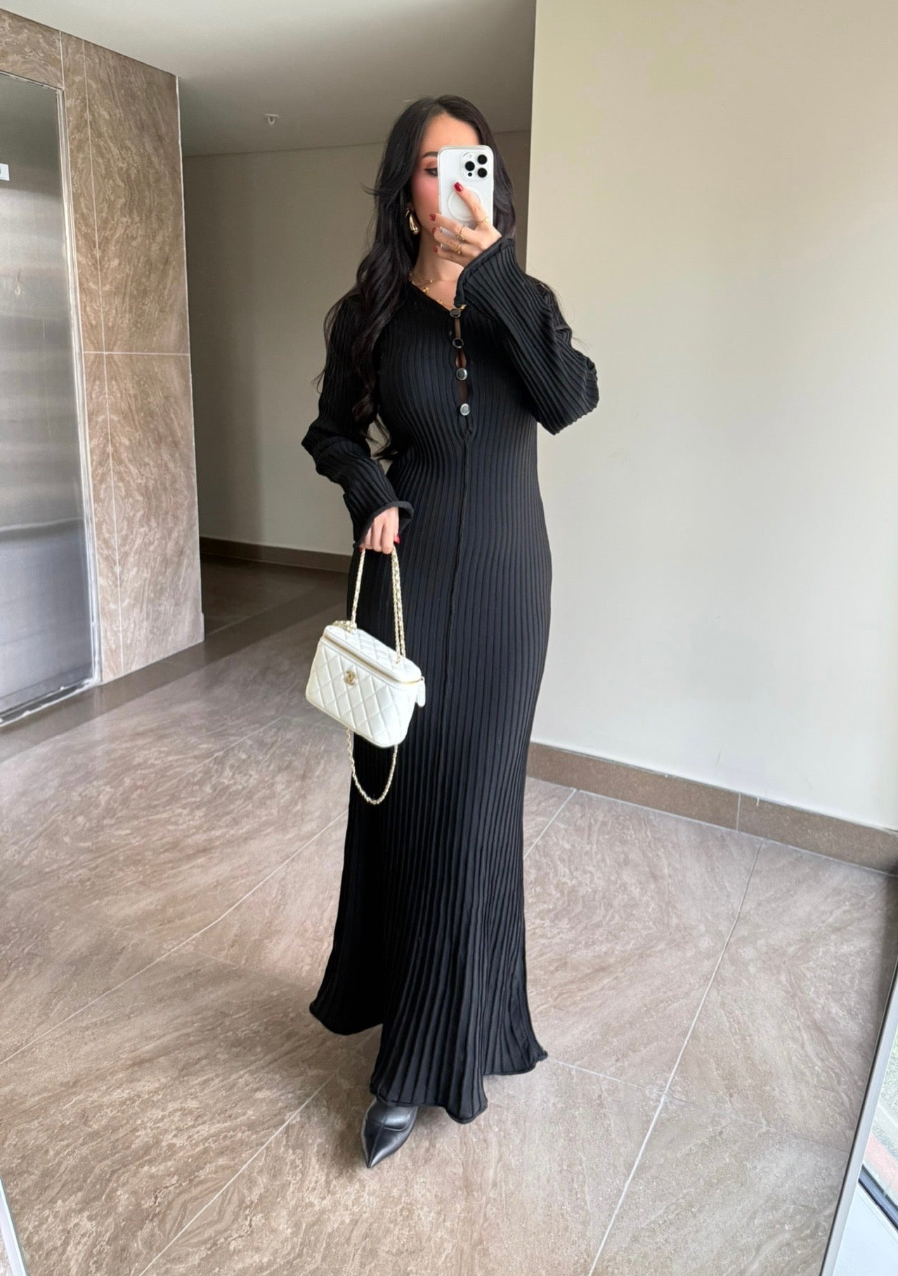 Amelia Siyah Premium Elbise