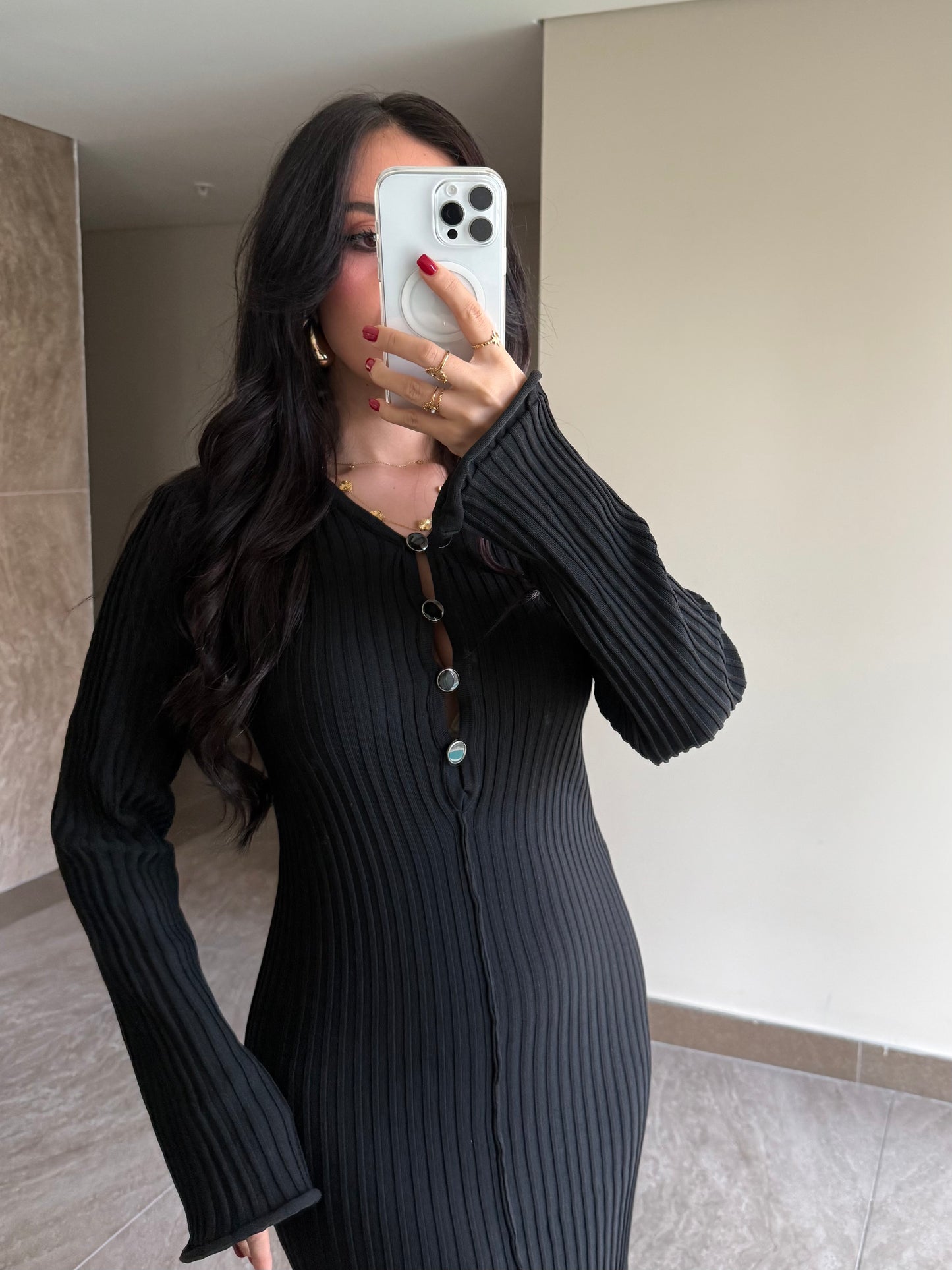 Amelia Siyah Premium Elbise