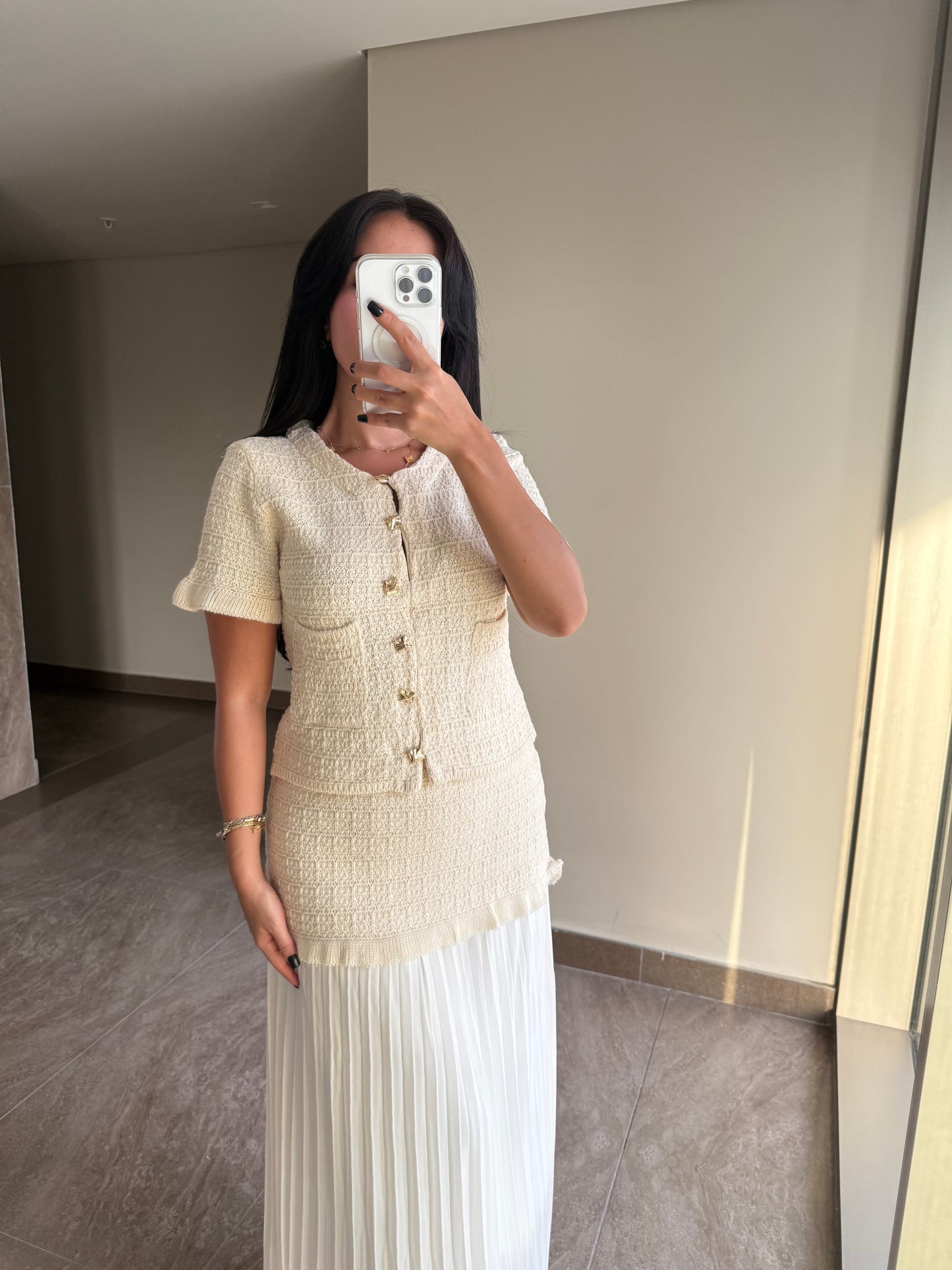Armina Ekru Üst & Etek Takımı