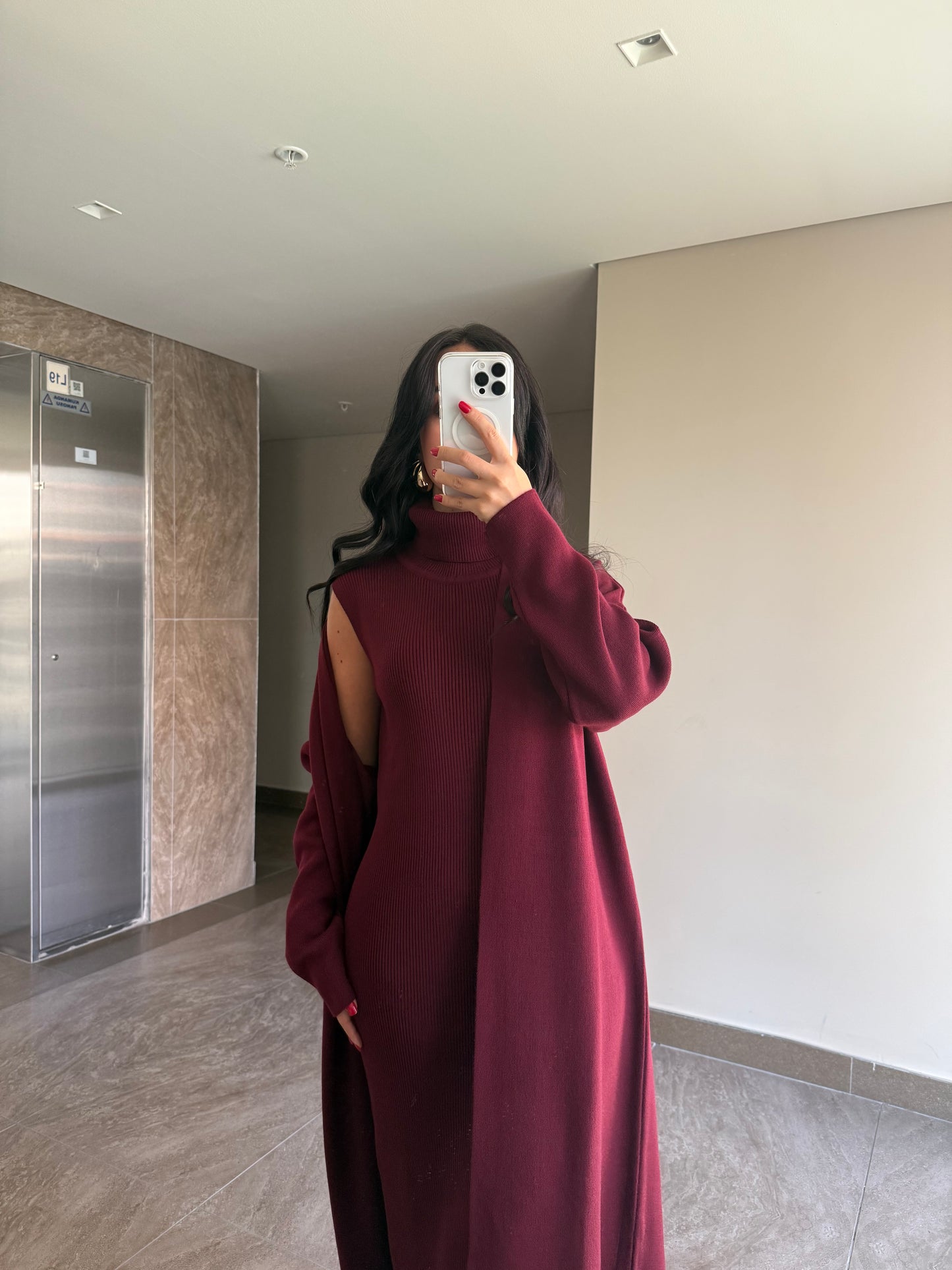 Suzanna Bordo elbise ve uzun kimono Takim