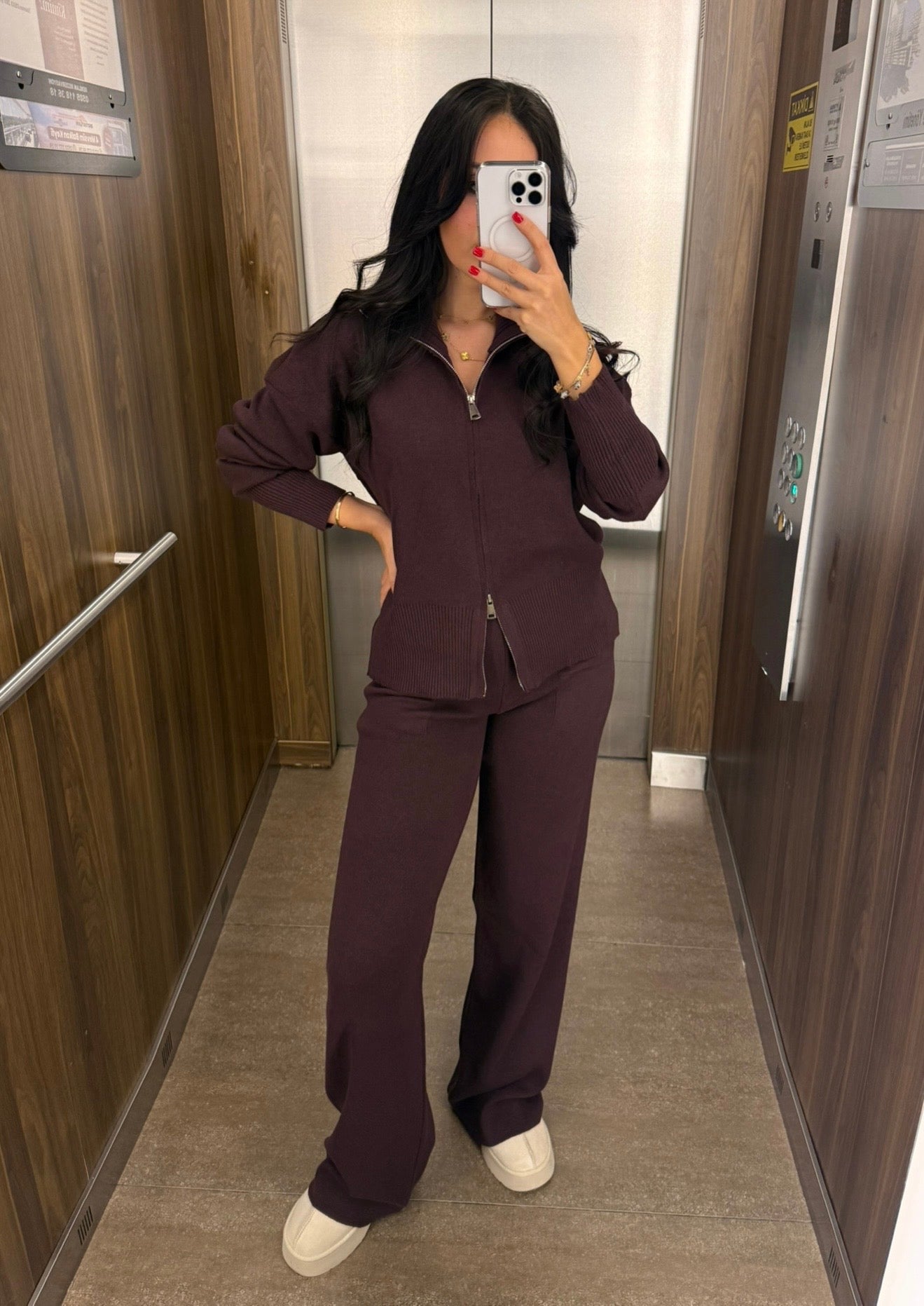 Amara Mor fermuarlı Triko Takım