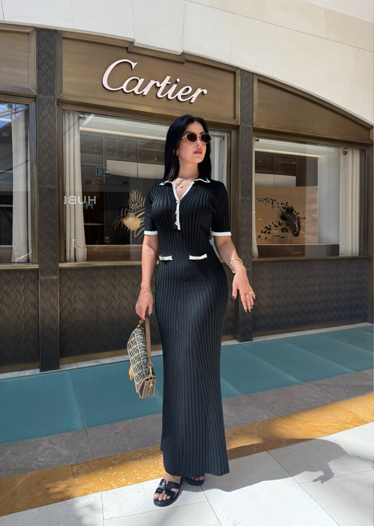 Angela Siyah Premium Elbise