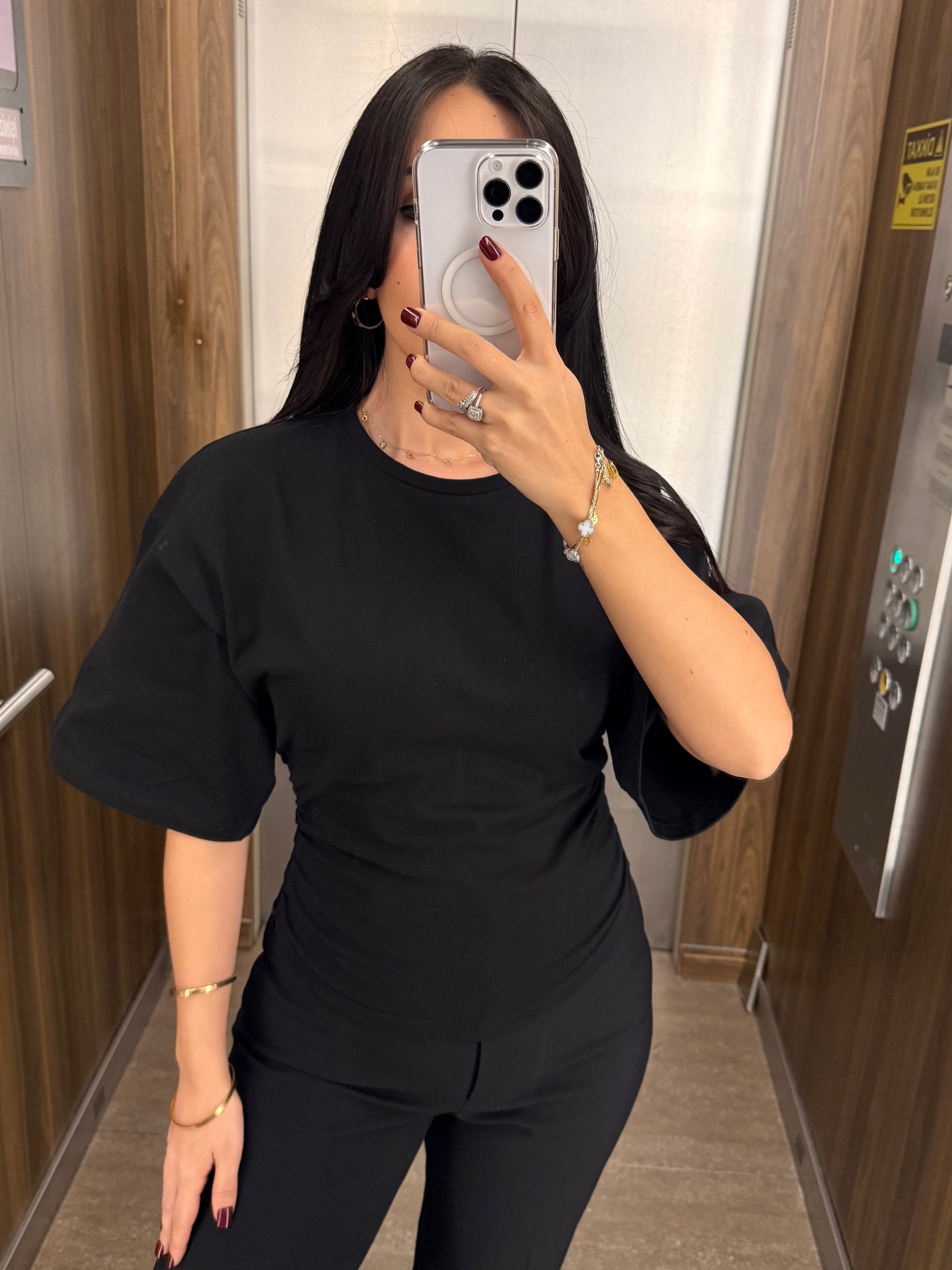 Alice Basic Korse Tişört – Siyah