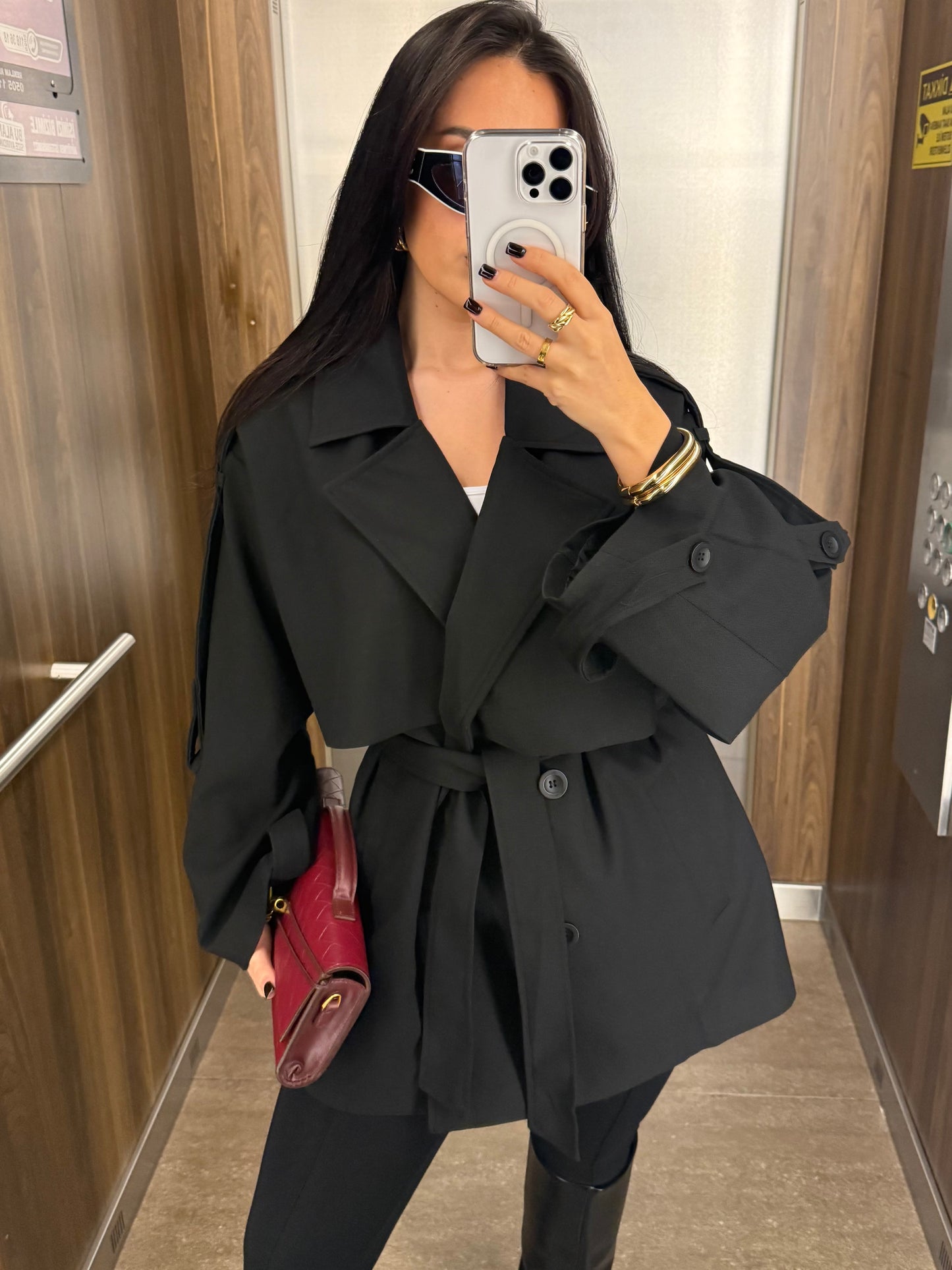 Aslı Premium Trençkot –Siyah