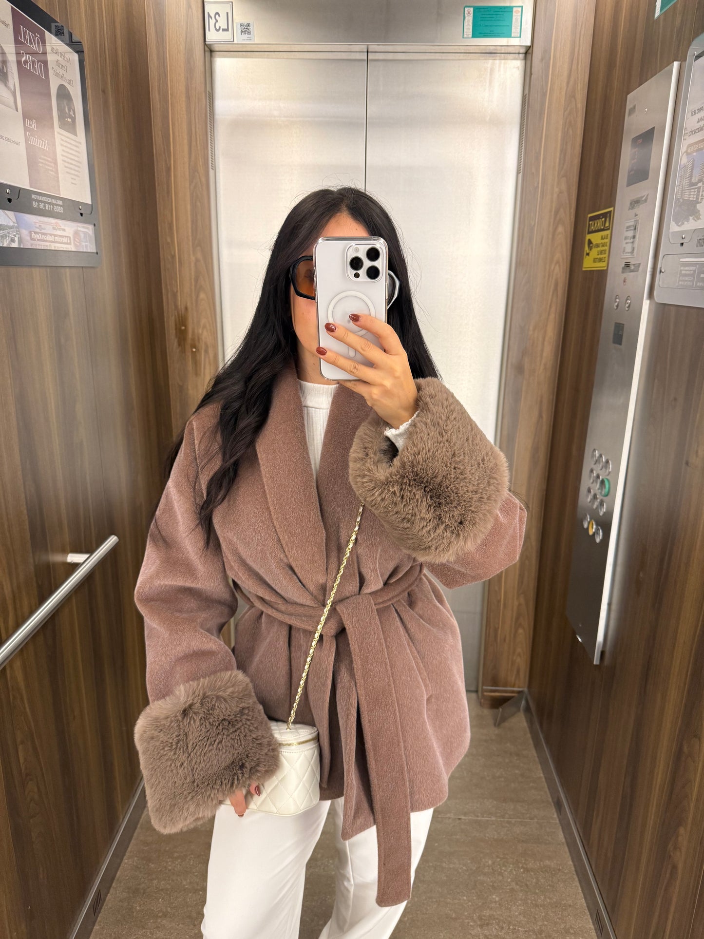 Monaco Moka Premium Kürklü Kaban