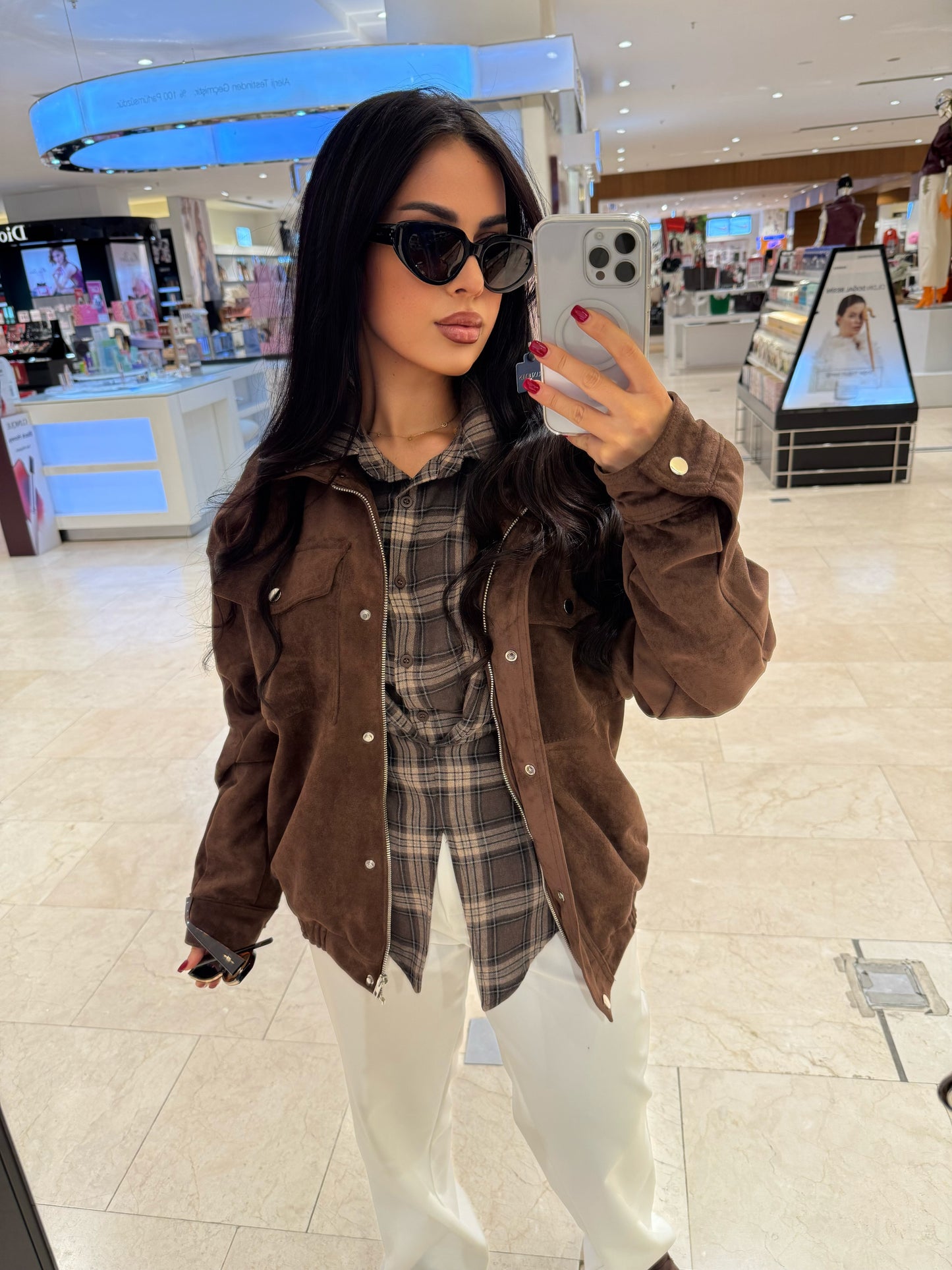 Alice Süet Kahverengi Bomber Ceket