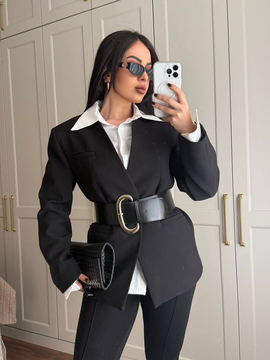 Chloe Kemerli Blazer-Siyah