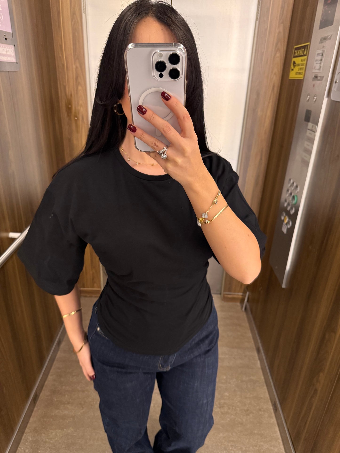 Alice Basic Korse Tişört – Siyah