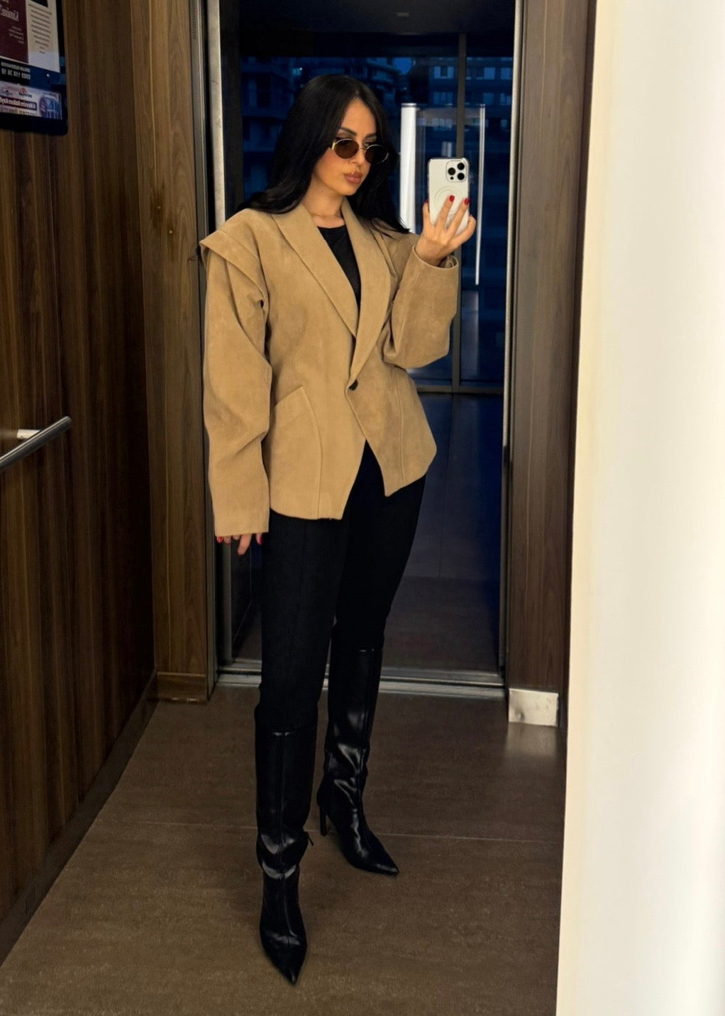 Alyana Süet Moka Bomber Ceket