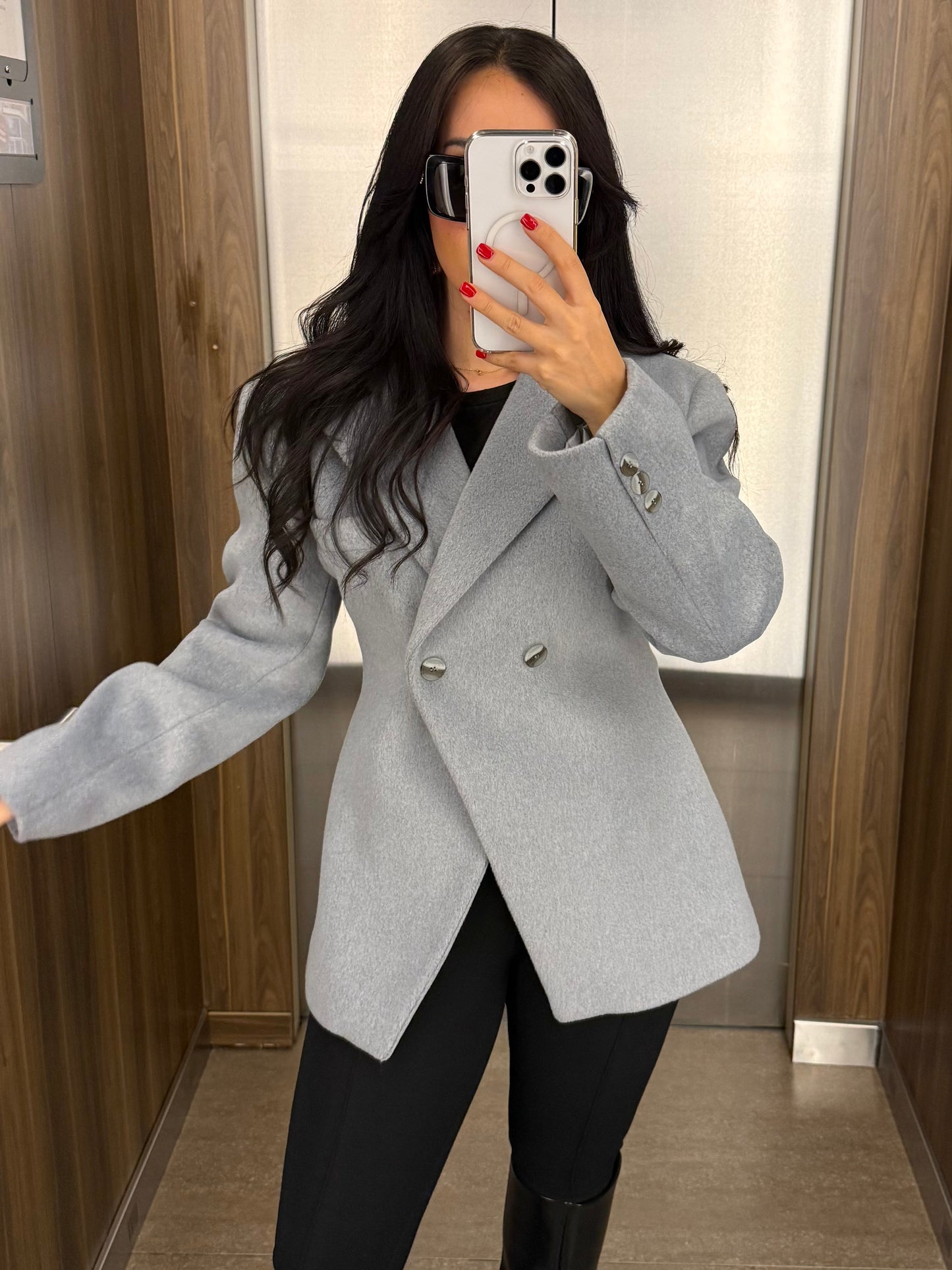 Mai Gri Premium Kürklü Blazer