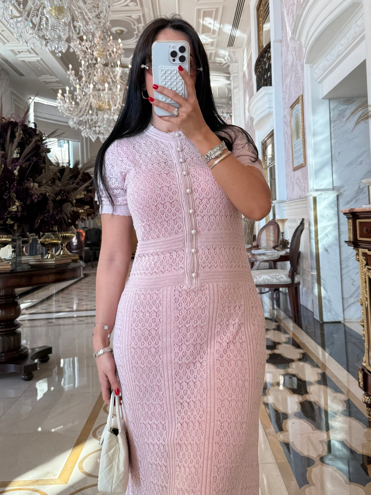 Amoura Elbise - Pembe