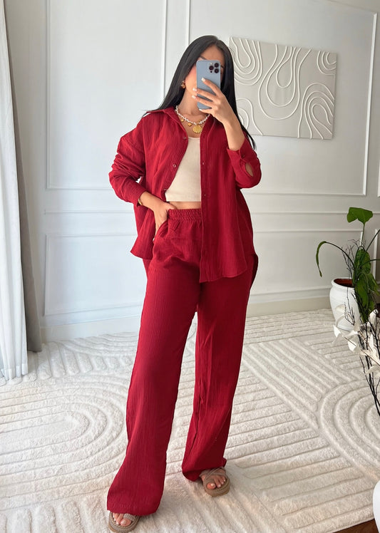 Sandra Bordo Muslin Kumaş Takım