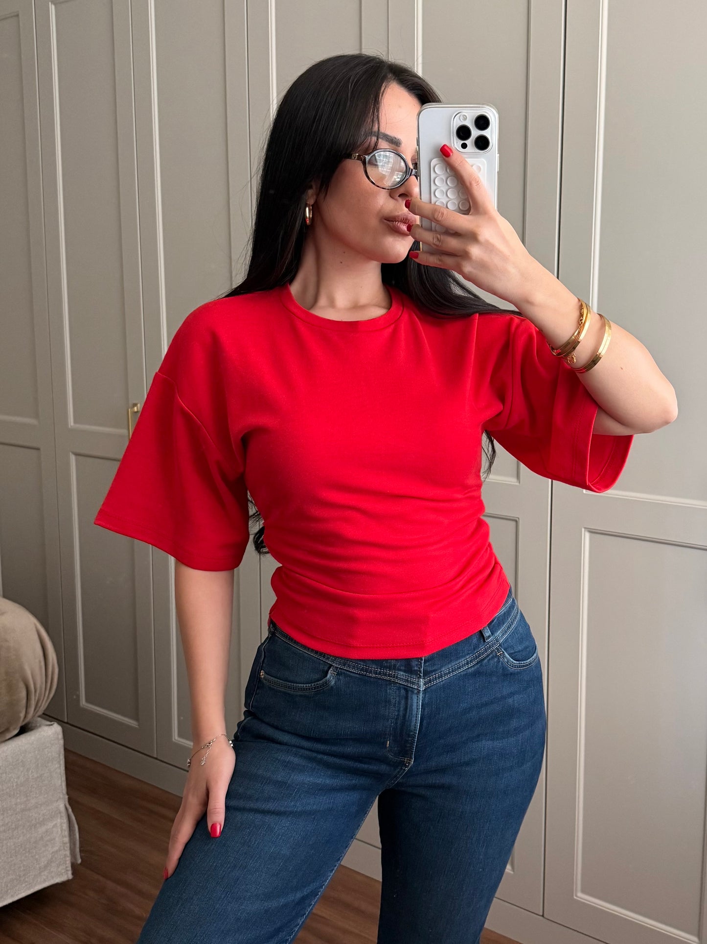 Alice Basic Korse Tişört – kırmızı