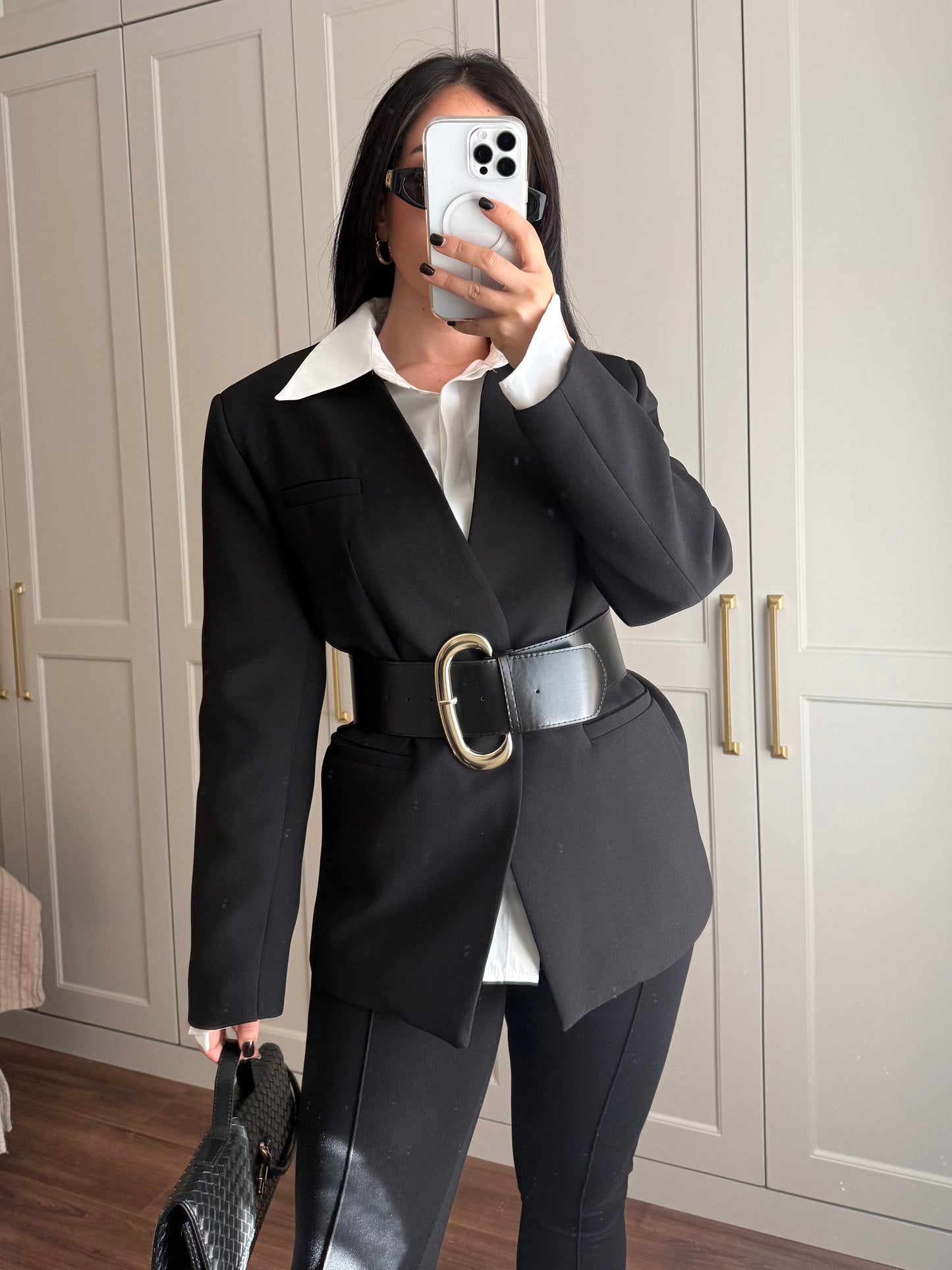 Chloe Kemerli Blazer-Siyah
