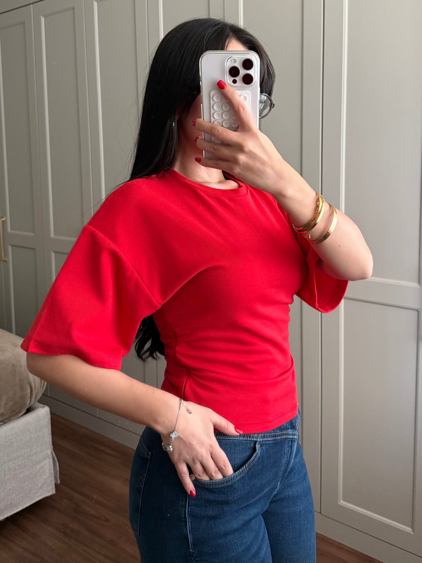Alice Basic Korse Tişört – kırmızı
