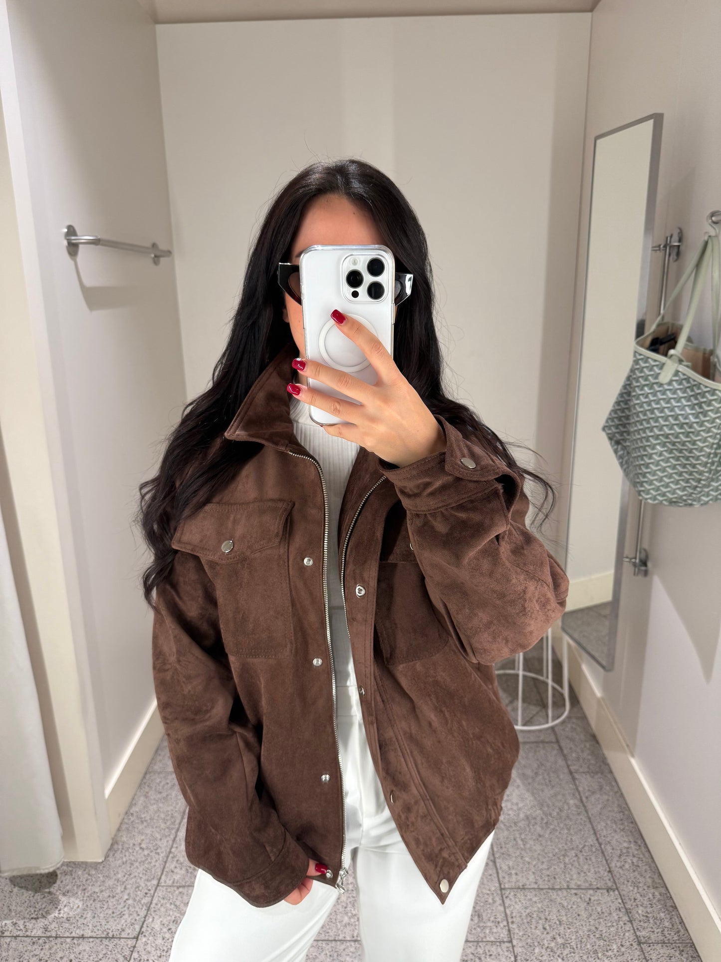 Alice Süet Kahverengi Bomber Ceket